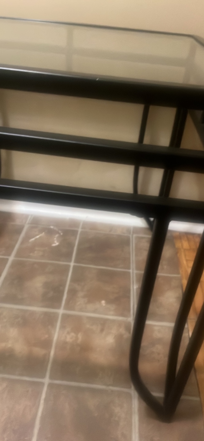 Glass and Black Metal Coffee Table - photo 3