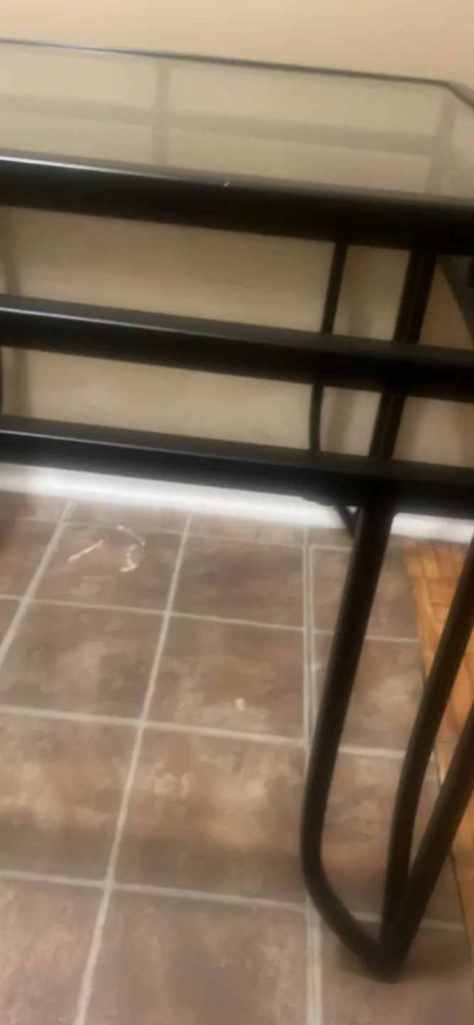 Glass and Black Metal Coffee Table image indicator(3)