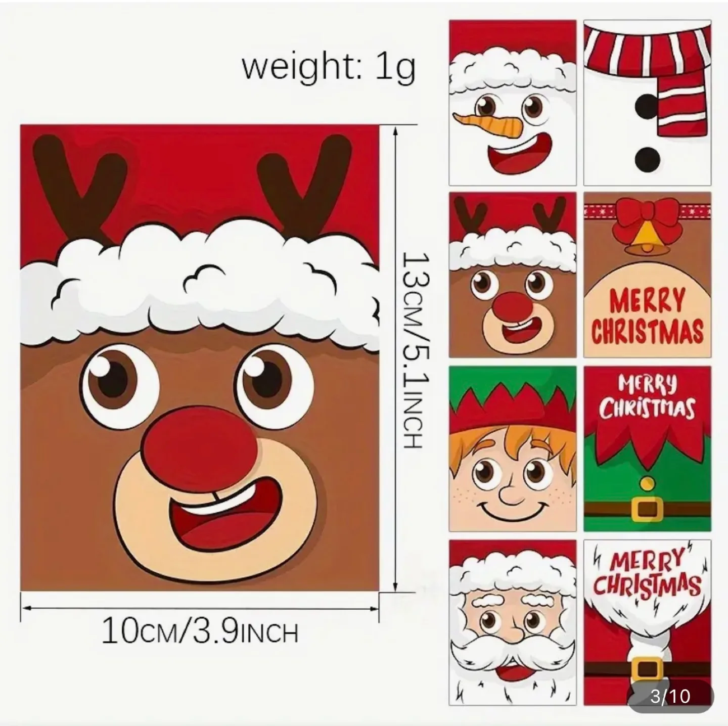 Christmas Wine Bottle Decorations, 12 Stickers, 4 Designs image indicator(6)