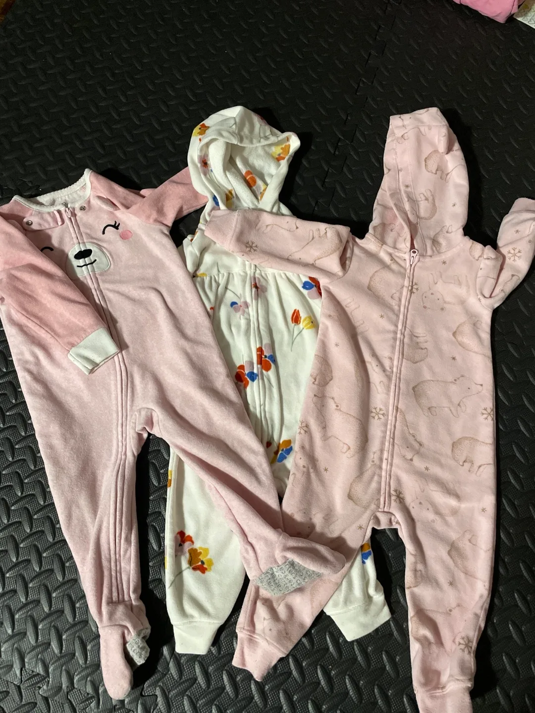 3 Pack Baby Girl Footed Pajamas image indicator(2)