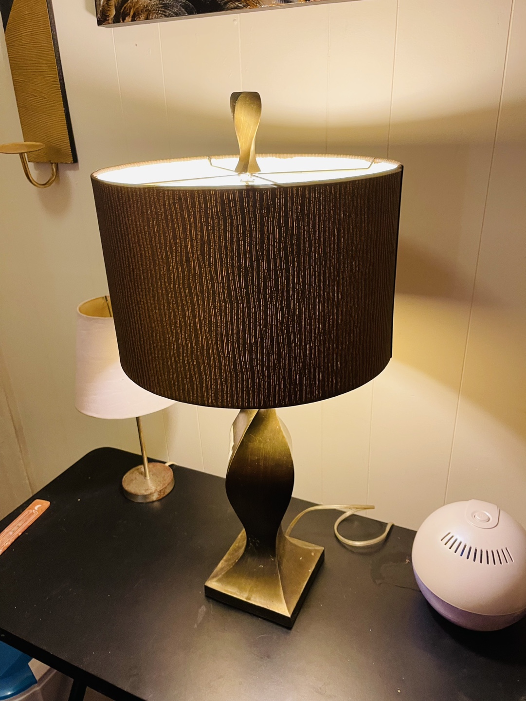 Table Lamp with Brown Shade