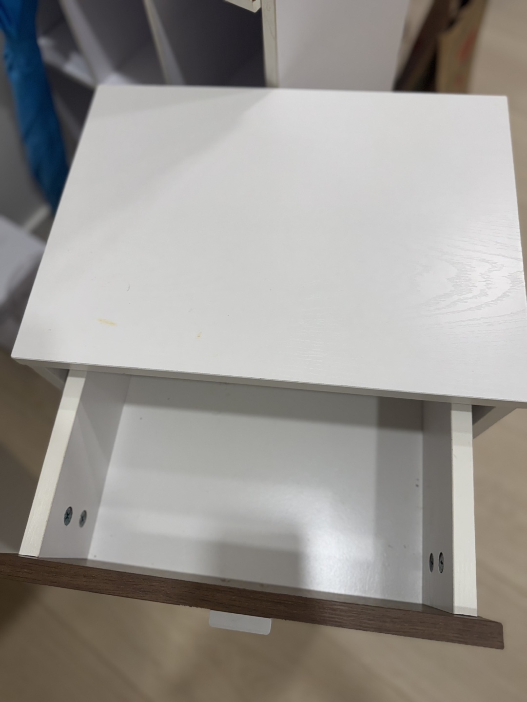 White Nightstand with Drawer - photo 2