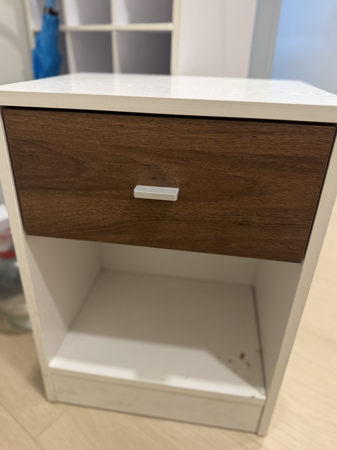 White Nightstand with Drawer