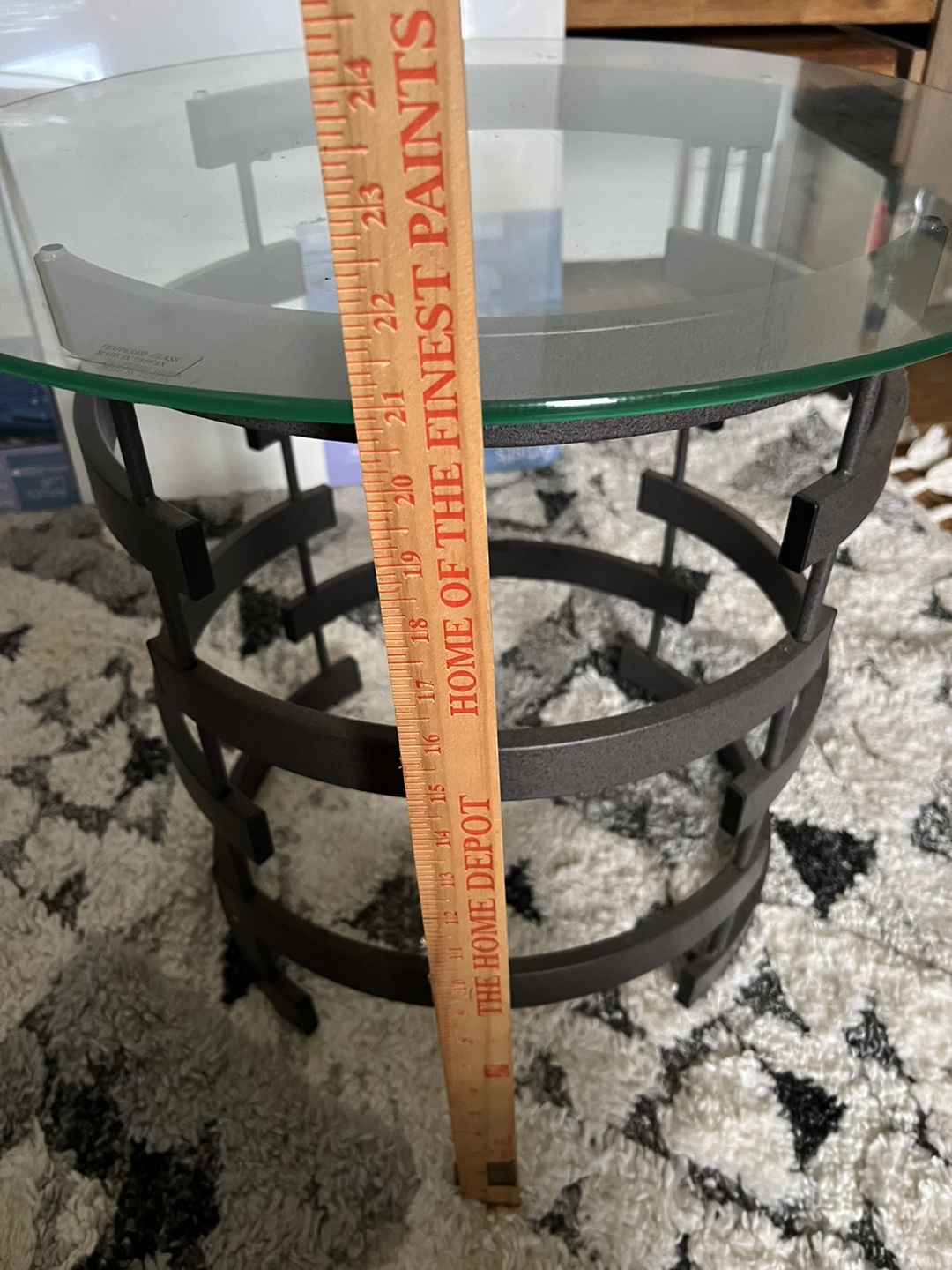 Set of 2 Glass and Metal End Tables - photo 3