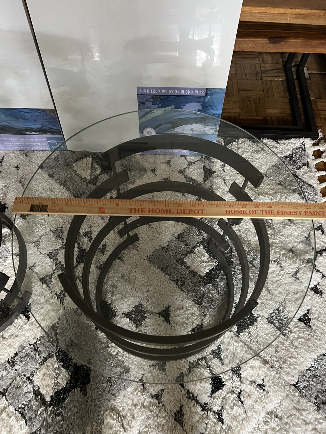 Set of 2 Glass and Metal End Tables - photo 4