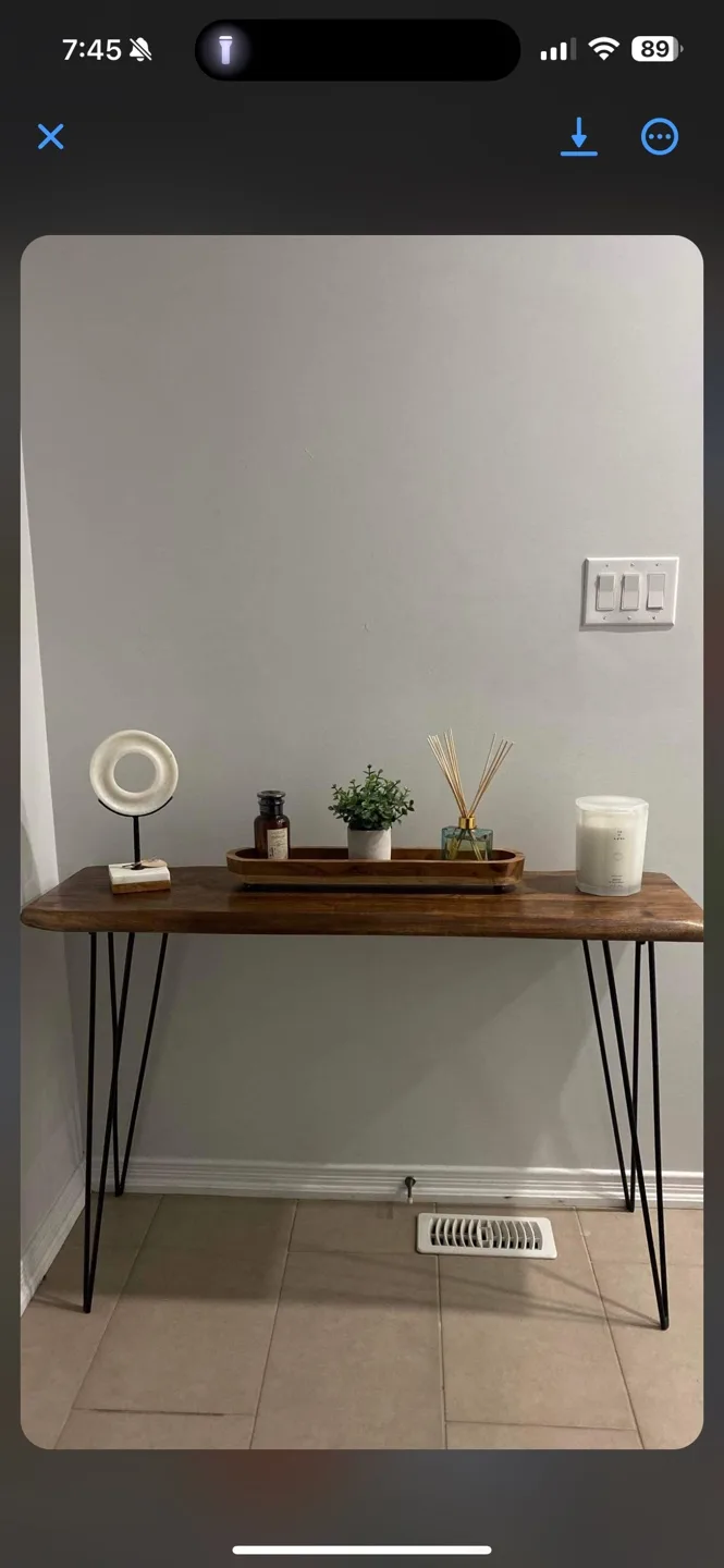 Wooden Console Table with Hairpin Legs image indicator(2)