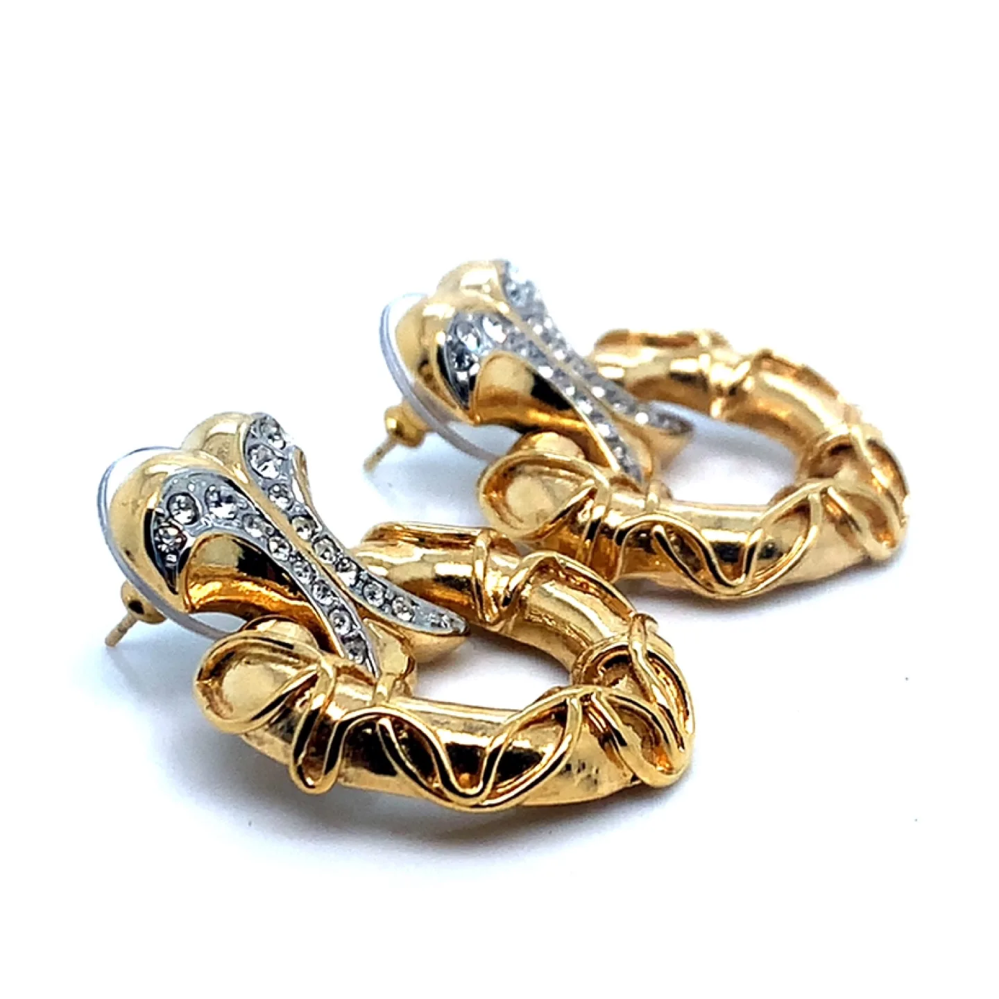 Butler Vintage Gold Tone Crystal Earrings image indicator(5)