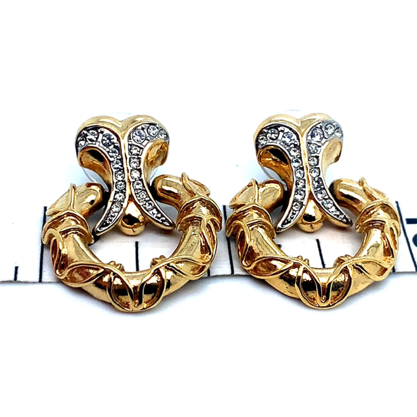 Butler Vintage Gold Tone Crystal Earrings image indicator(2)