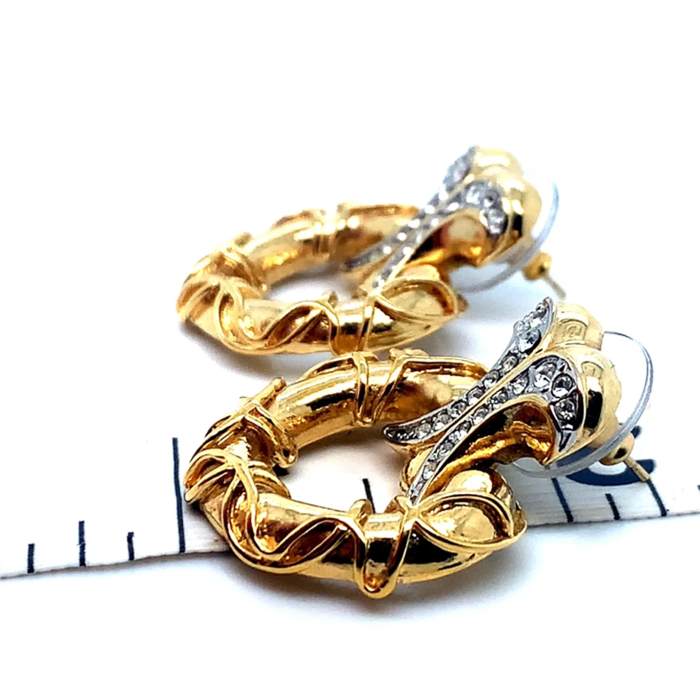 Butler Vintage Gold Tone Crystal Earrings image indicator(3)