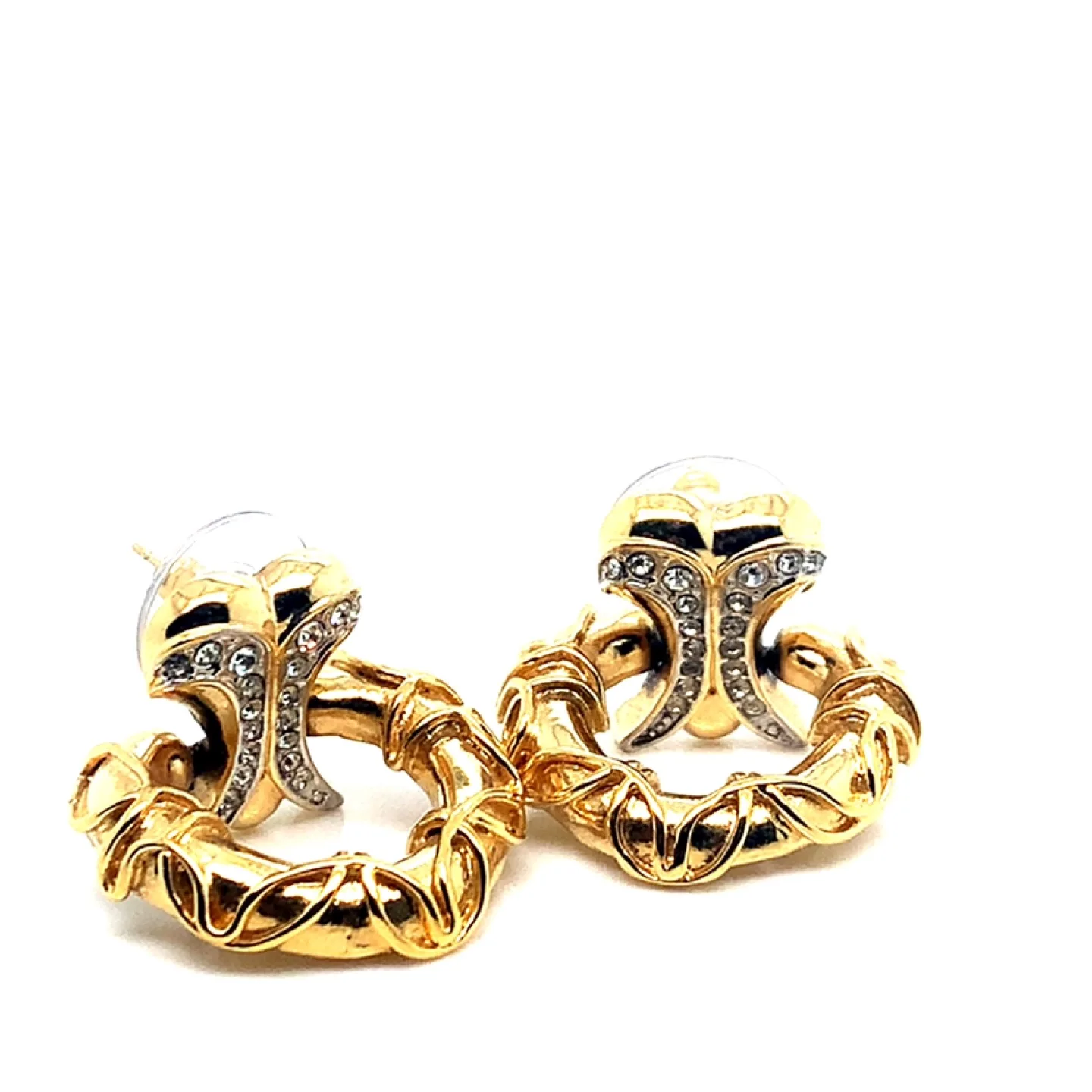 Butler Vintage Gold Tone Crystal Earrings image indicator(4)
