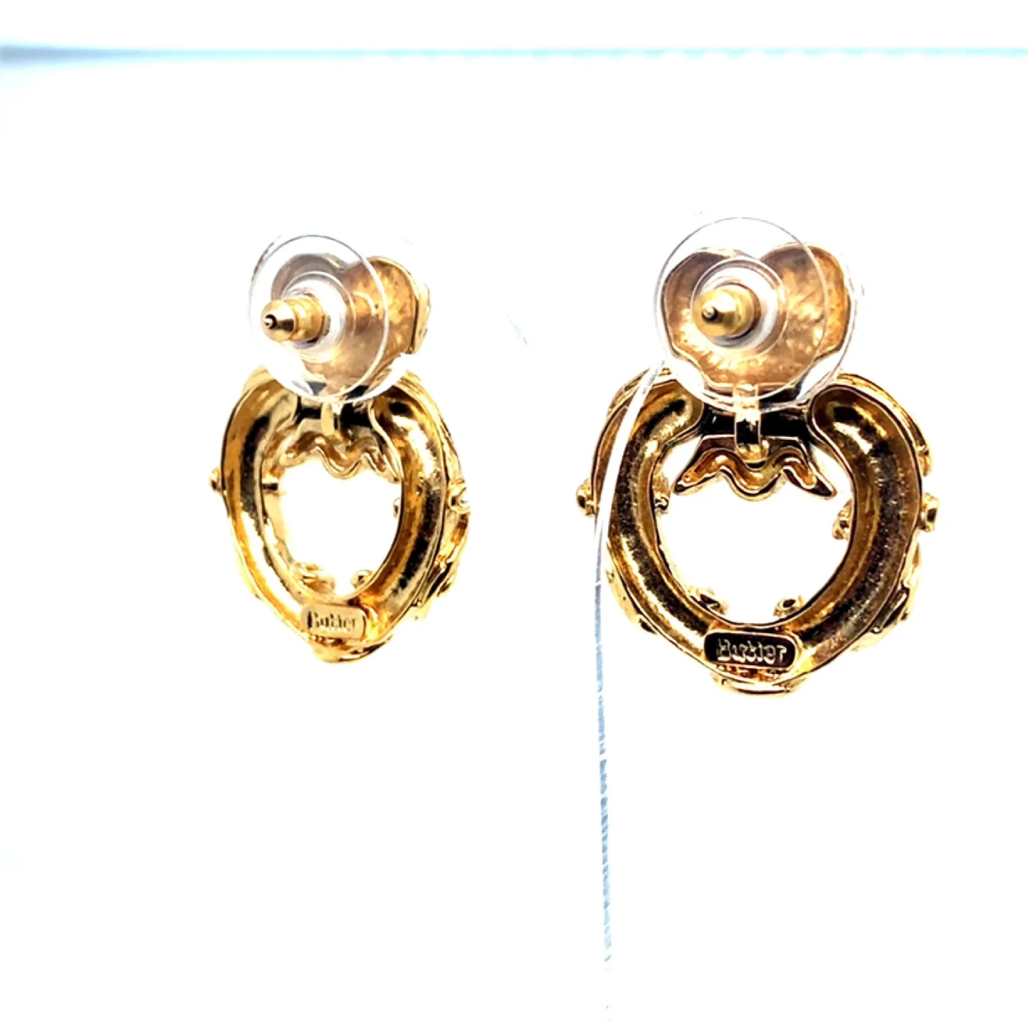 Butler Vintage Gold Tone Crystal Earrings image indicator(8)