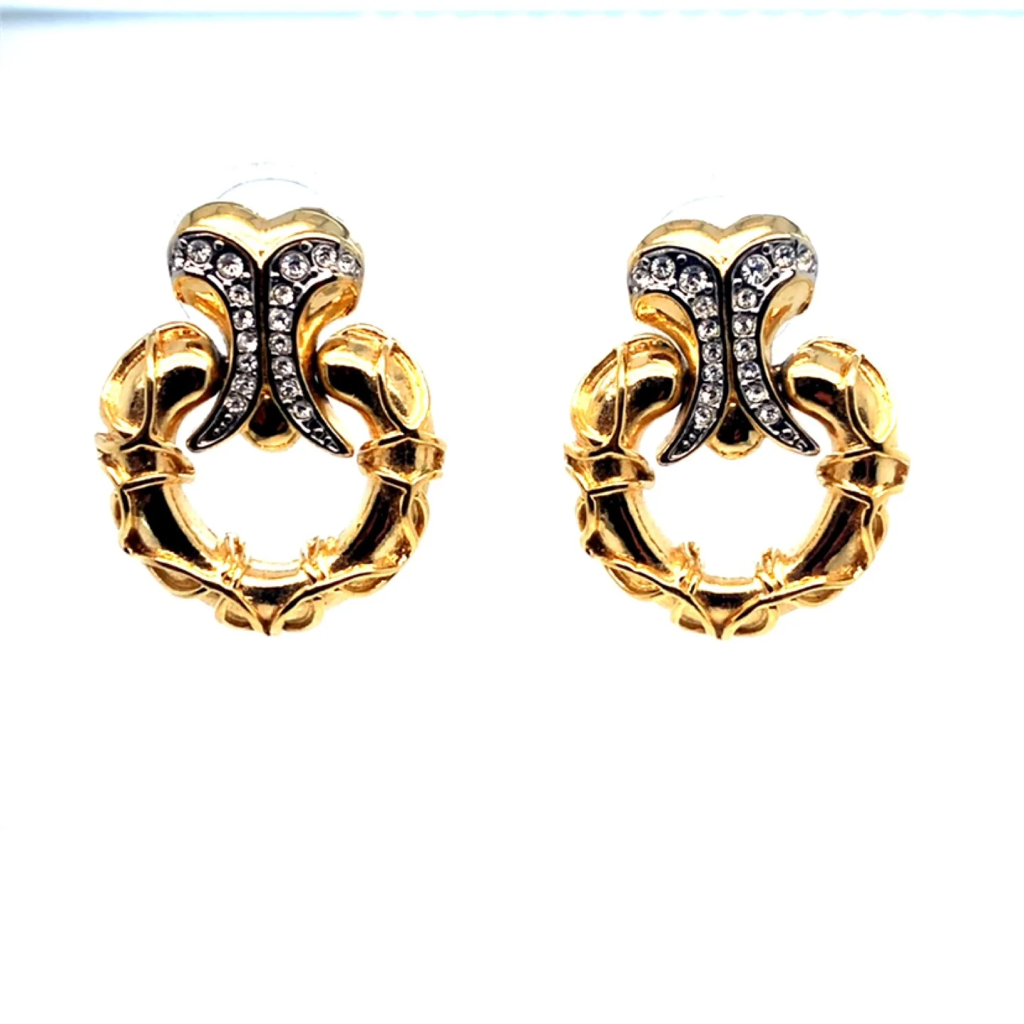 Butler Vintage Gold Tone Crystal Earrings image indicator(9)