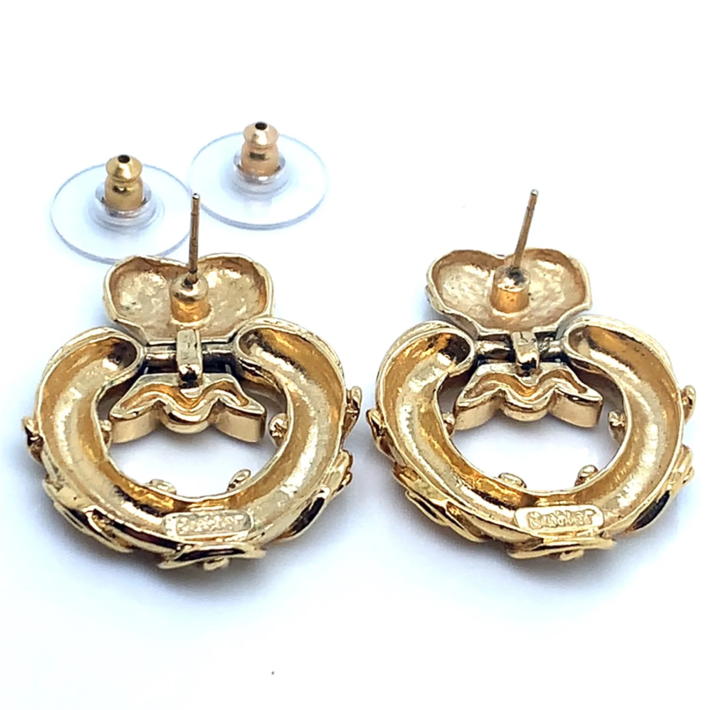 Butler Vintage Gold Tone Crystal Earrings image indicator(10)