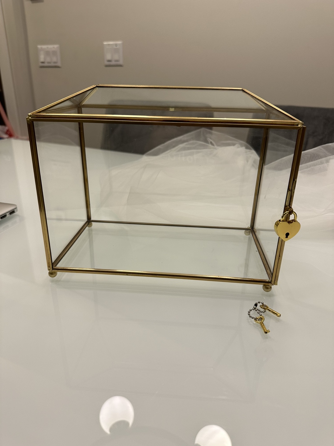 Glass Card Box with Lock and Keys - photo 2