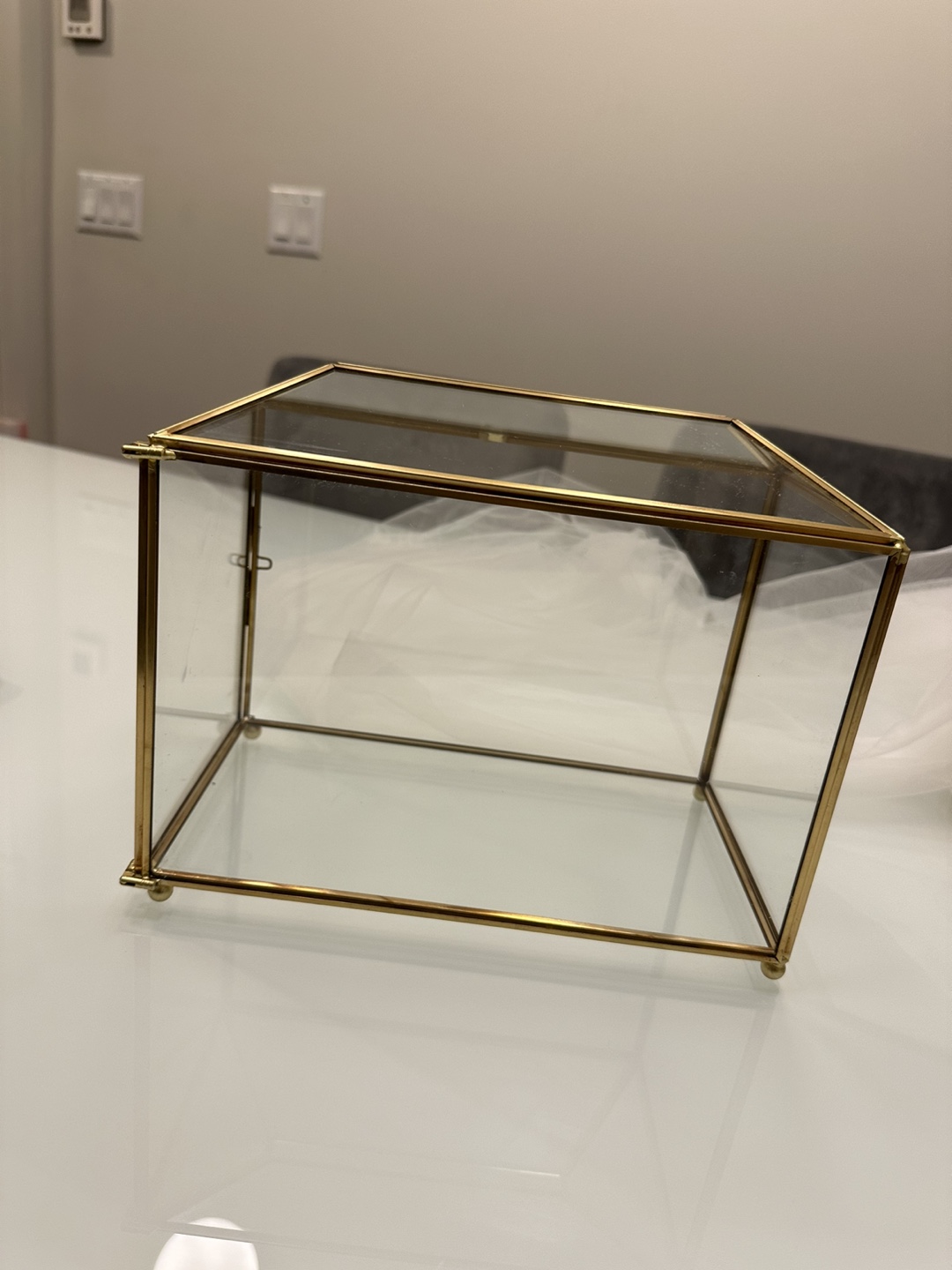 Glass Card Box with Lock and Keys
