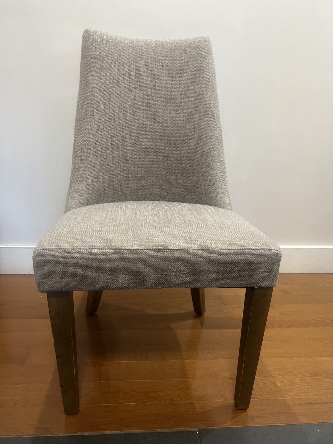 Modern Dining Chair with Light Grey Fabric Upholstery