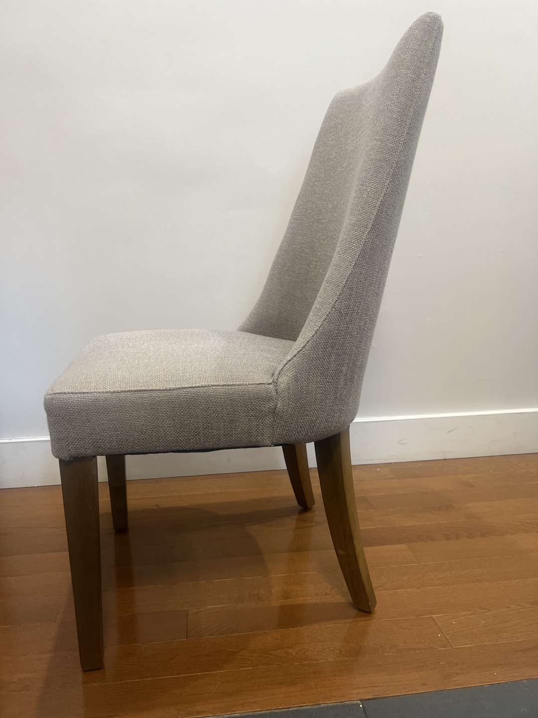 Modern Dining Chair with Light Grey Fabric Upholstery - photo 2
