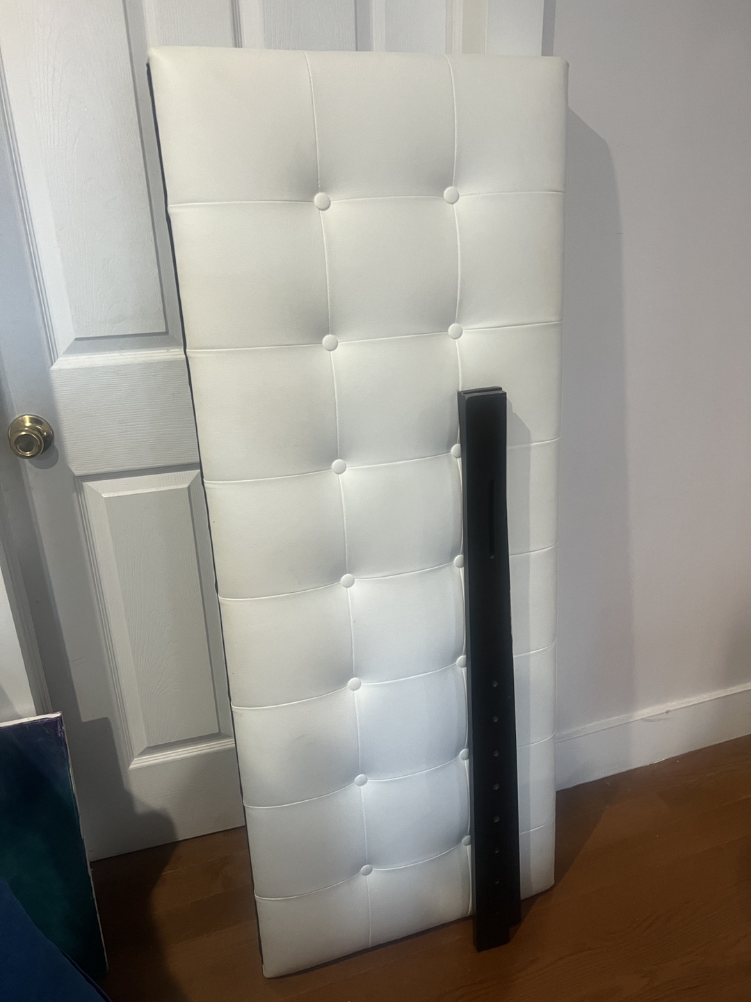 White Full Faux Leather Upholstered Headboard