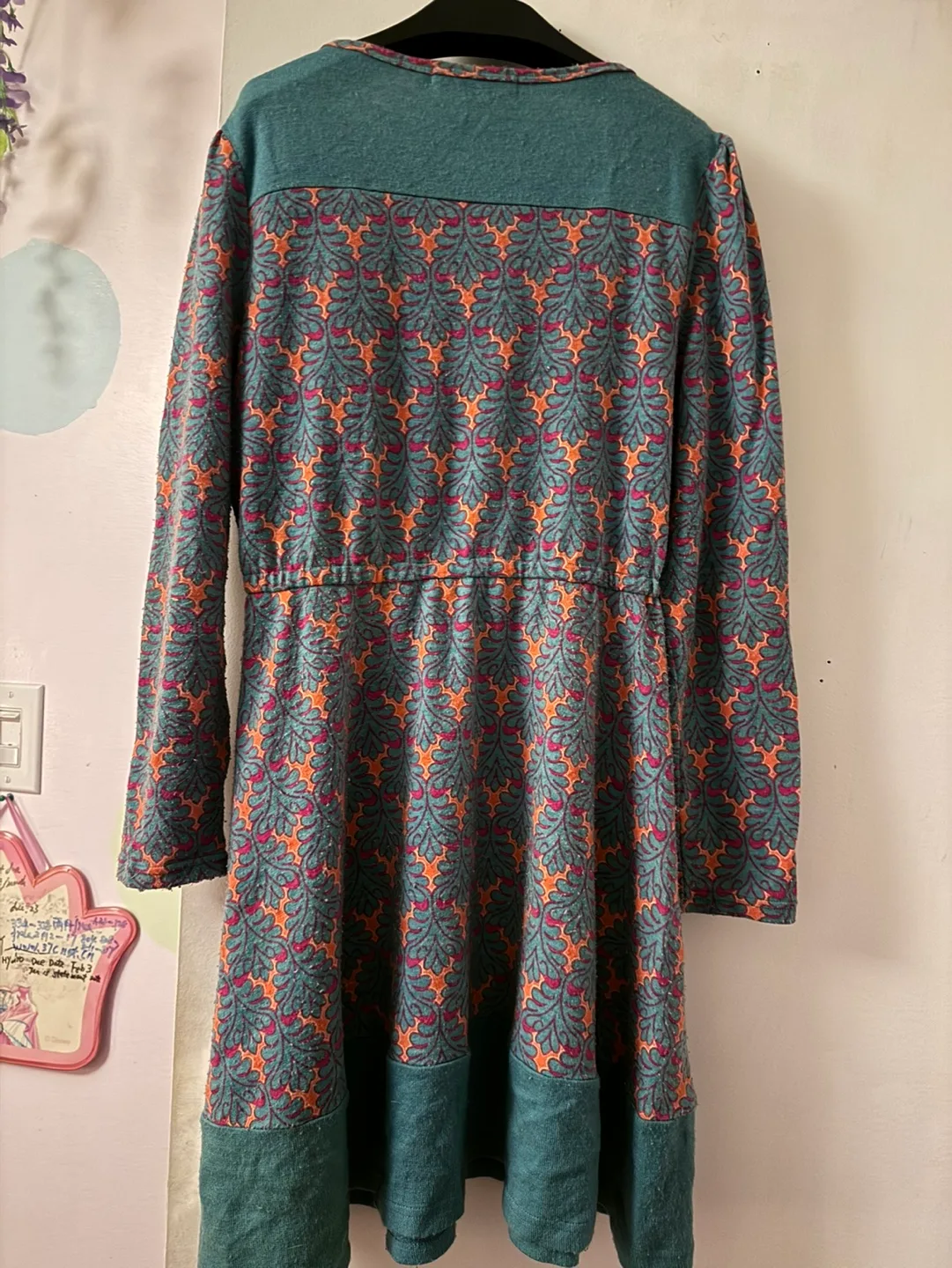 Girls'  long-sleeved floral dress image indicator(2)