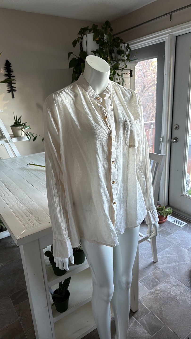 Free People White Button Up Shirt - photo 2