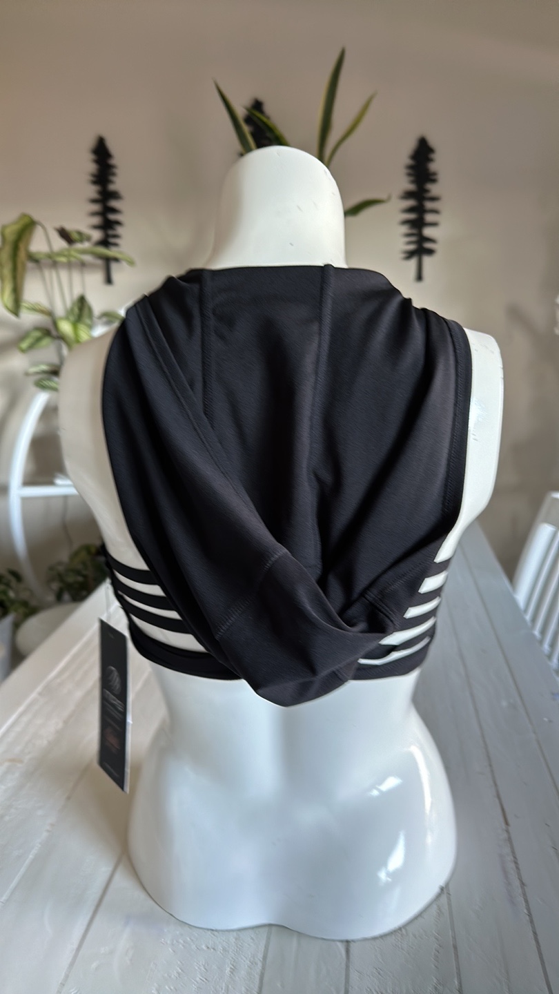 Black Sports Bra with Hoodie new - photo 2