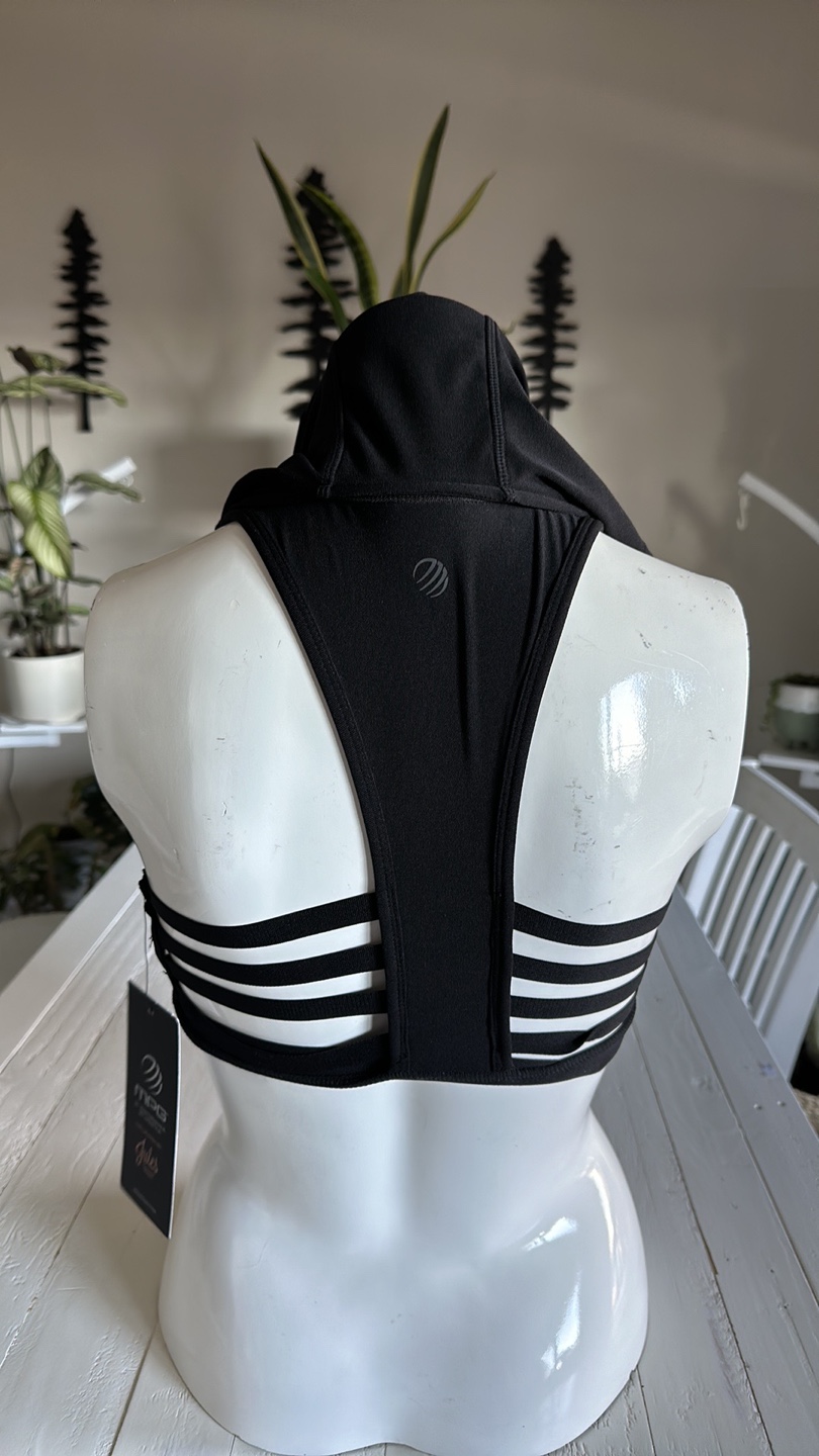 Black Sports Bra with Hoodie new