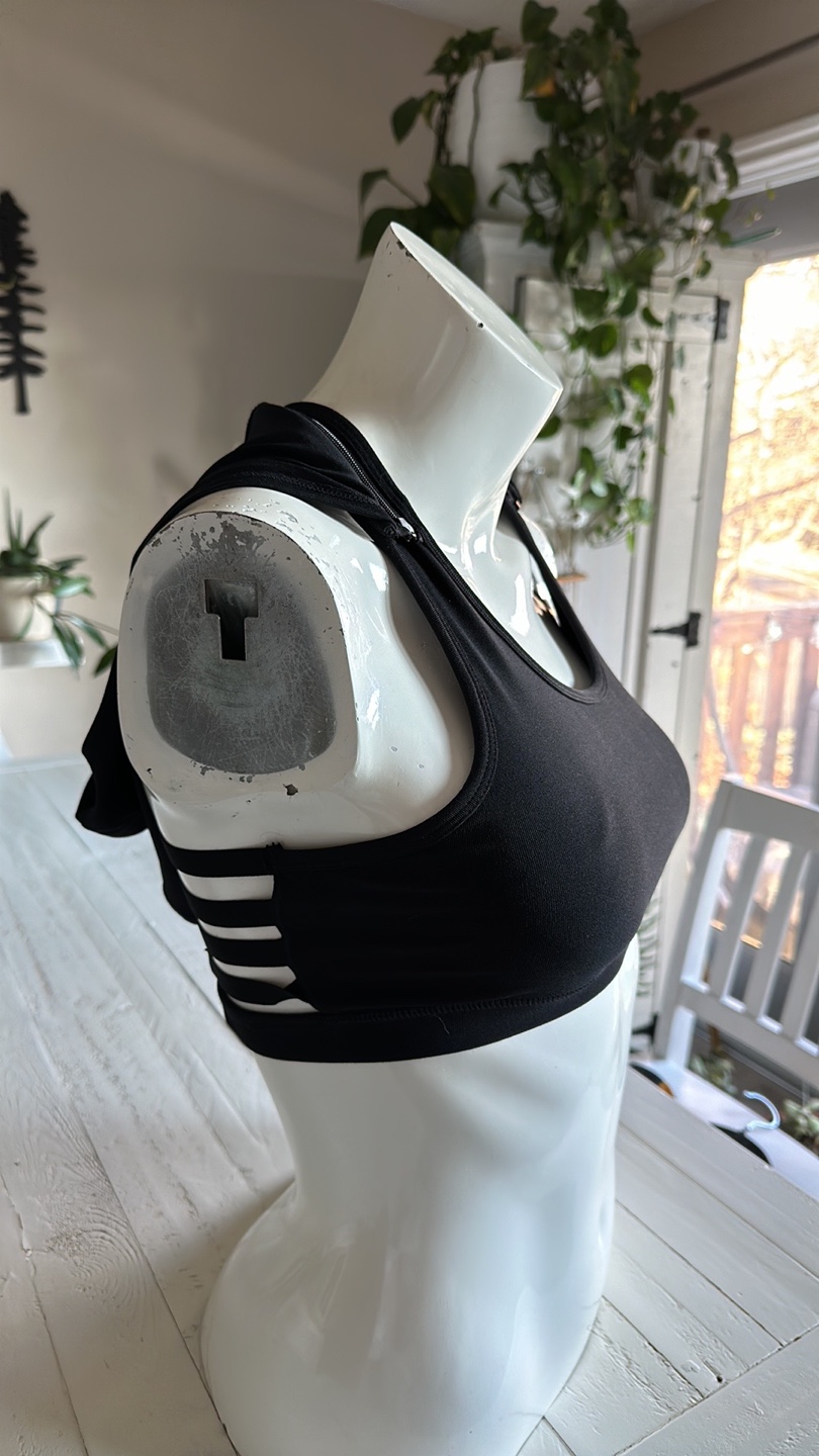 Black Sports Bra with Hoodie new - photo 5