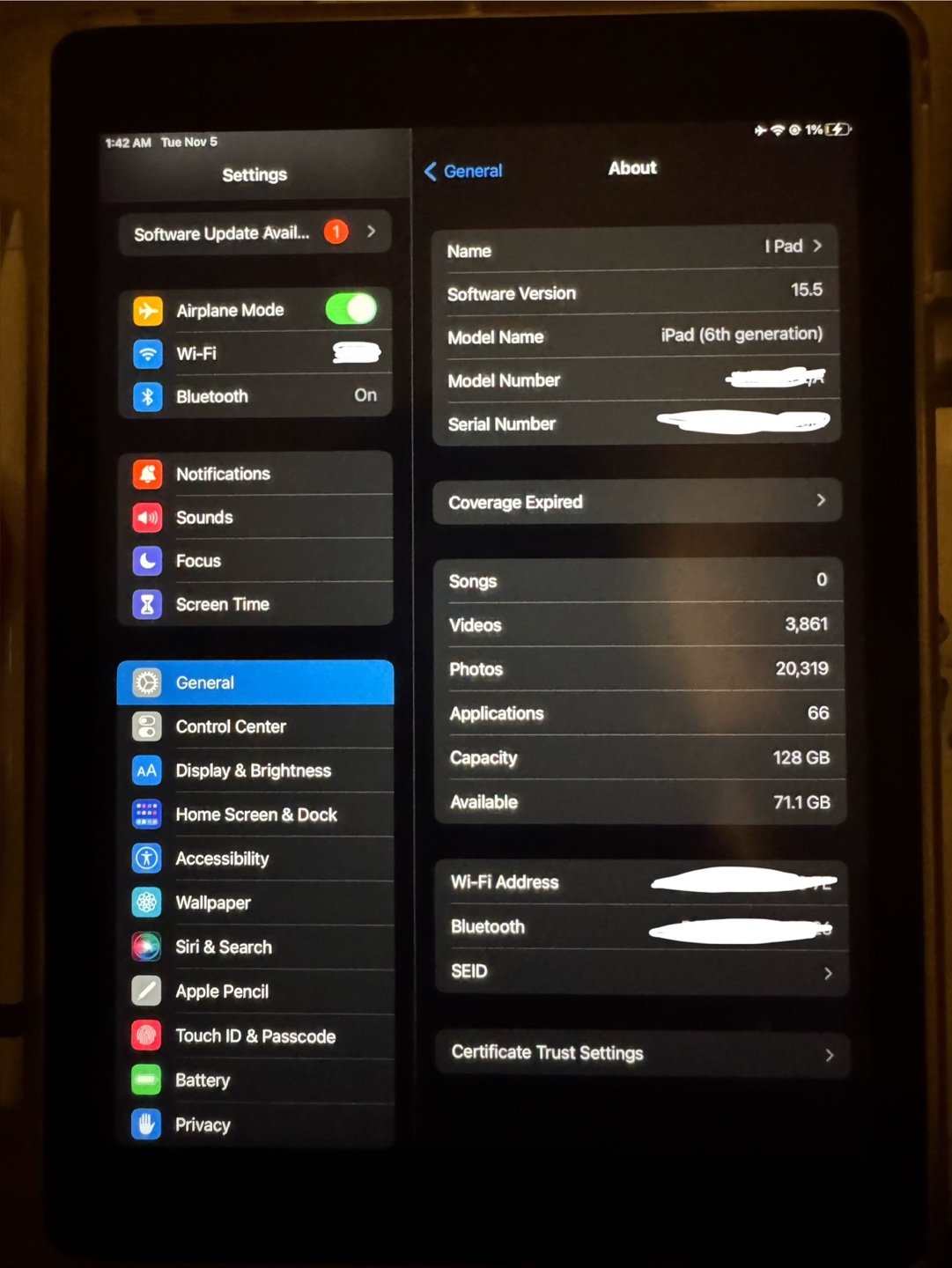 iPad 6th Generation 128GB Space Grey with Apple Pencil - photo 2
