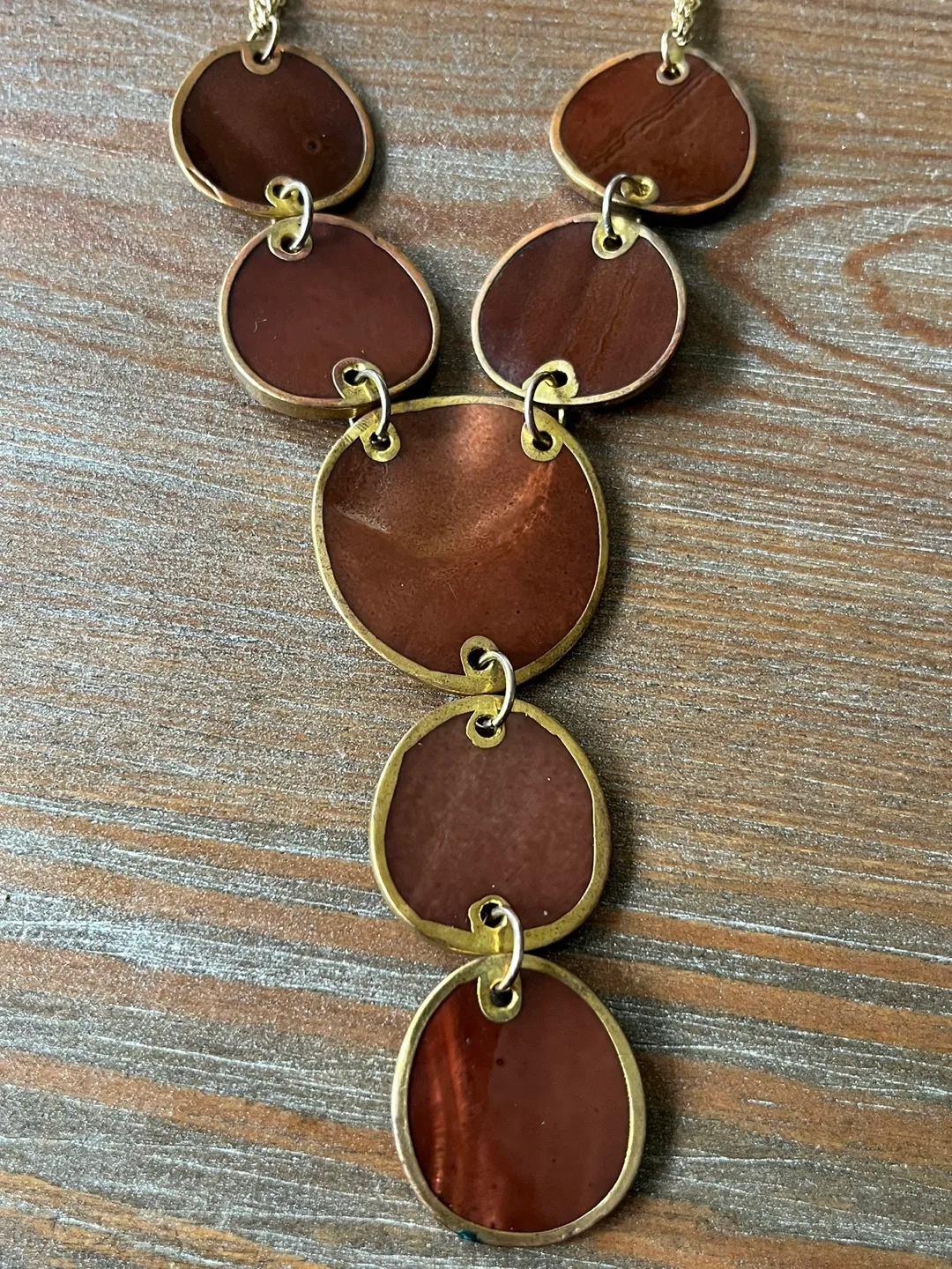 Brown Circle Statement Necklace image indicator(3)