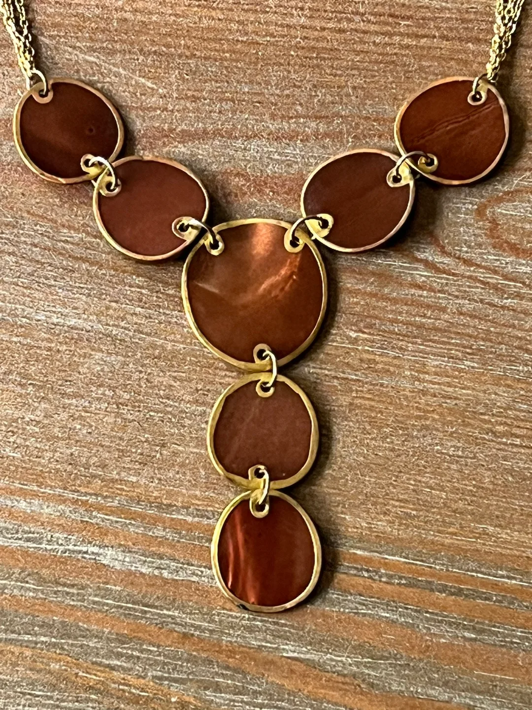 Brown Circle Statement Necklace image indicator(2)