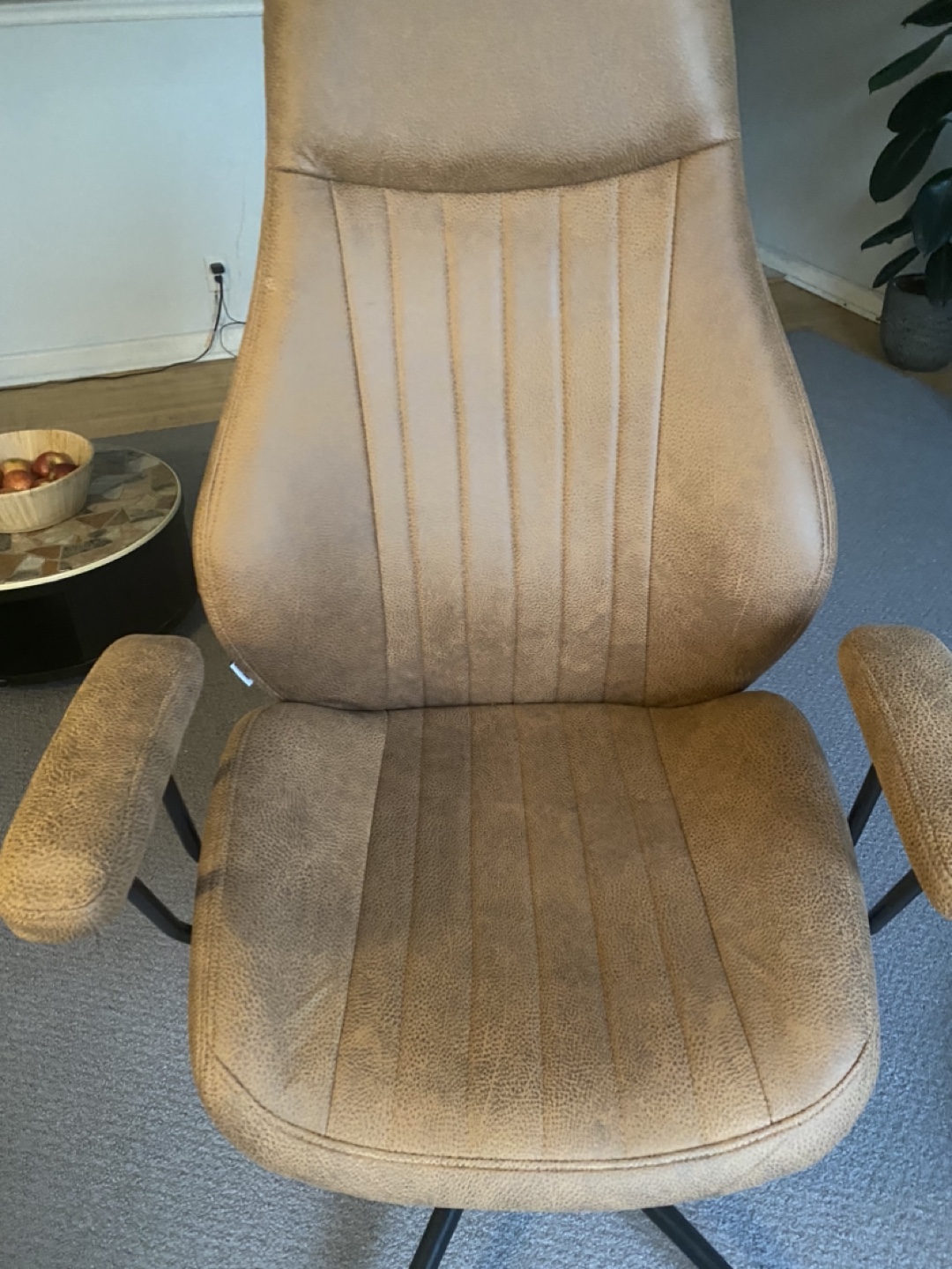 Brown Office Chair with Adjustable Height - photo 3
