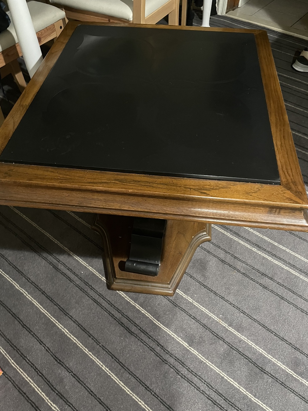 Wood and Black Tile Coffee Table - photo 2