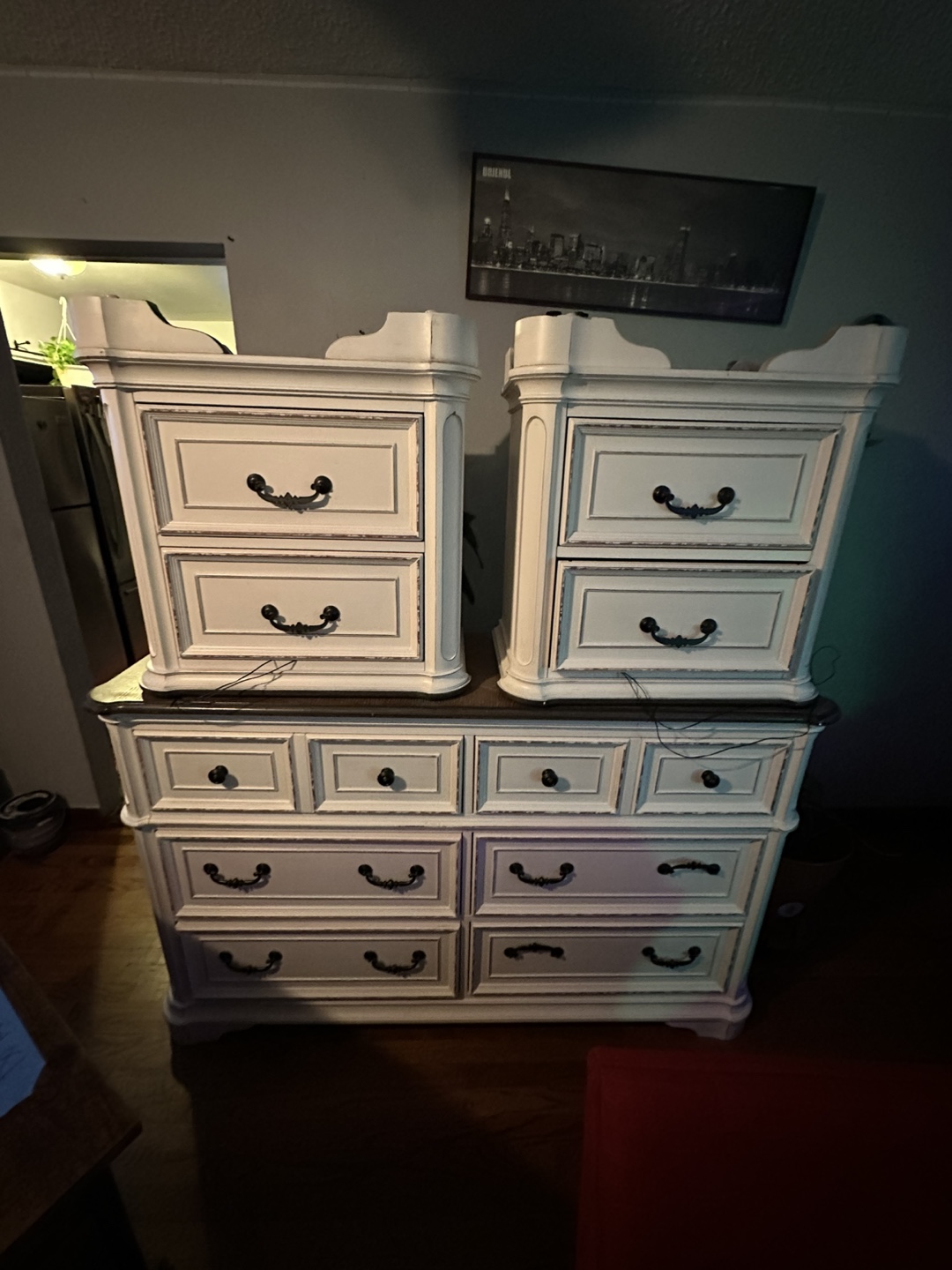 White Dresser Set with Two Nightstands
