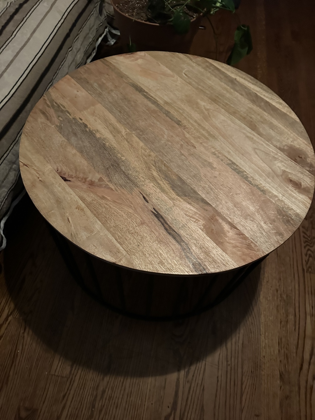 Round Wood Top Coffee Table