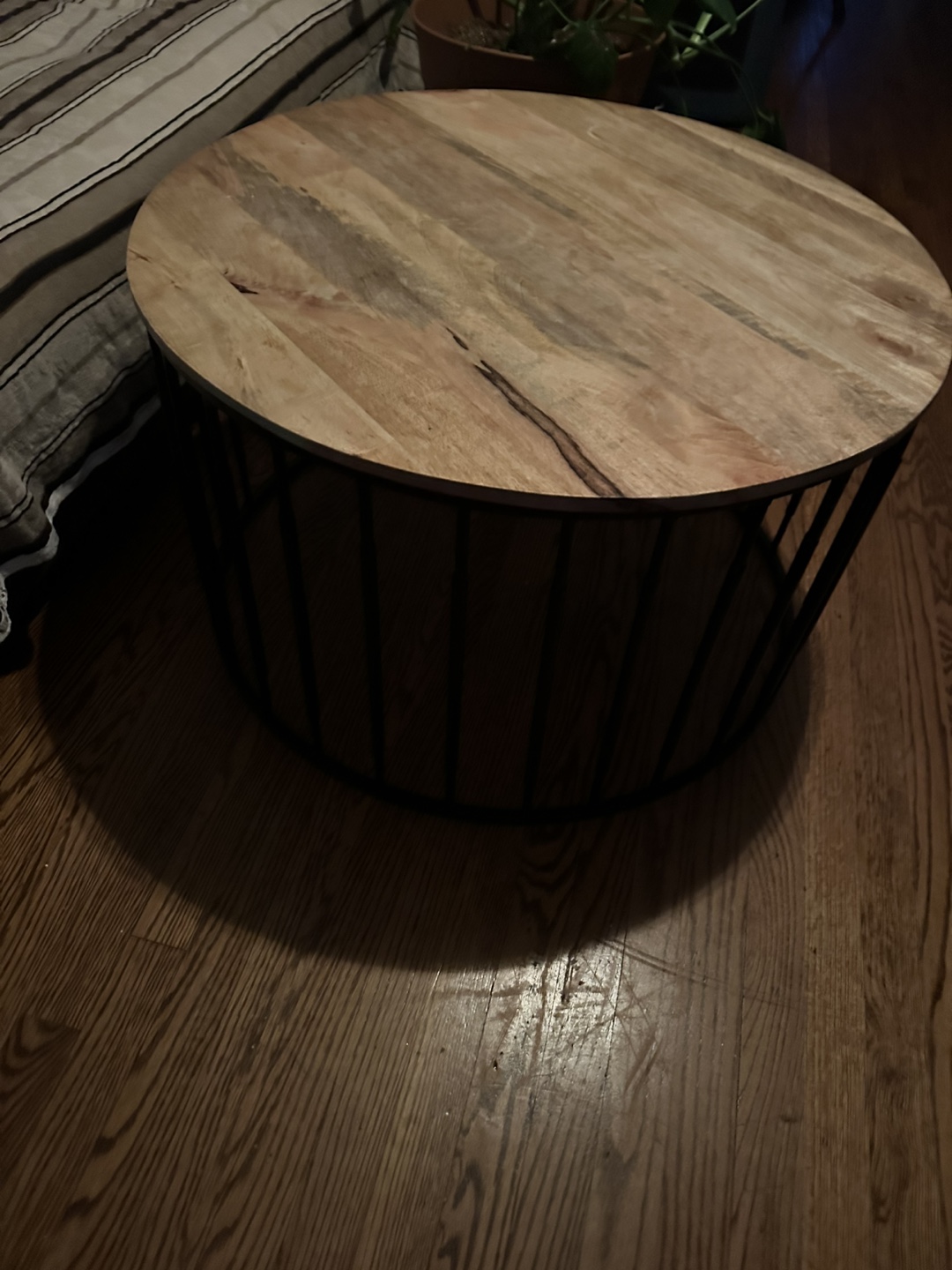 Round Wood Top Coffee Table - photo 2