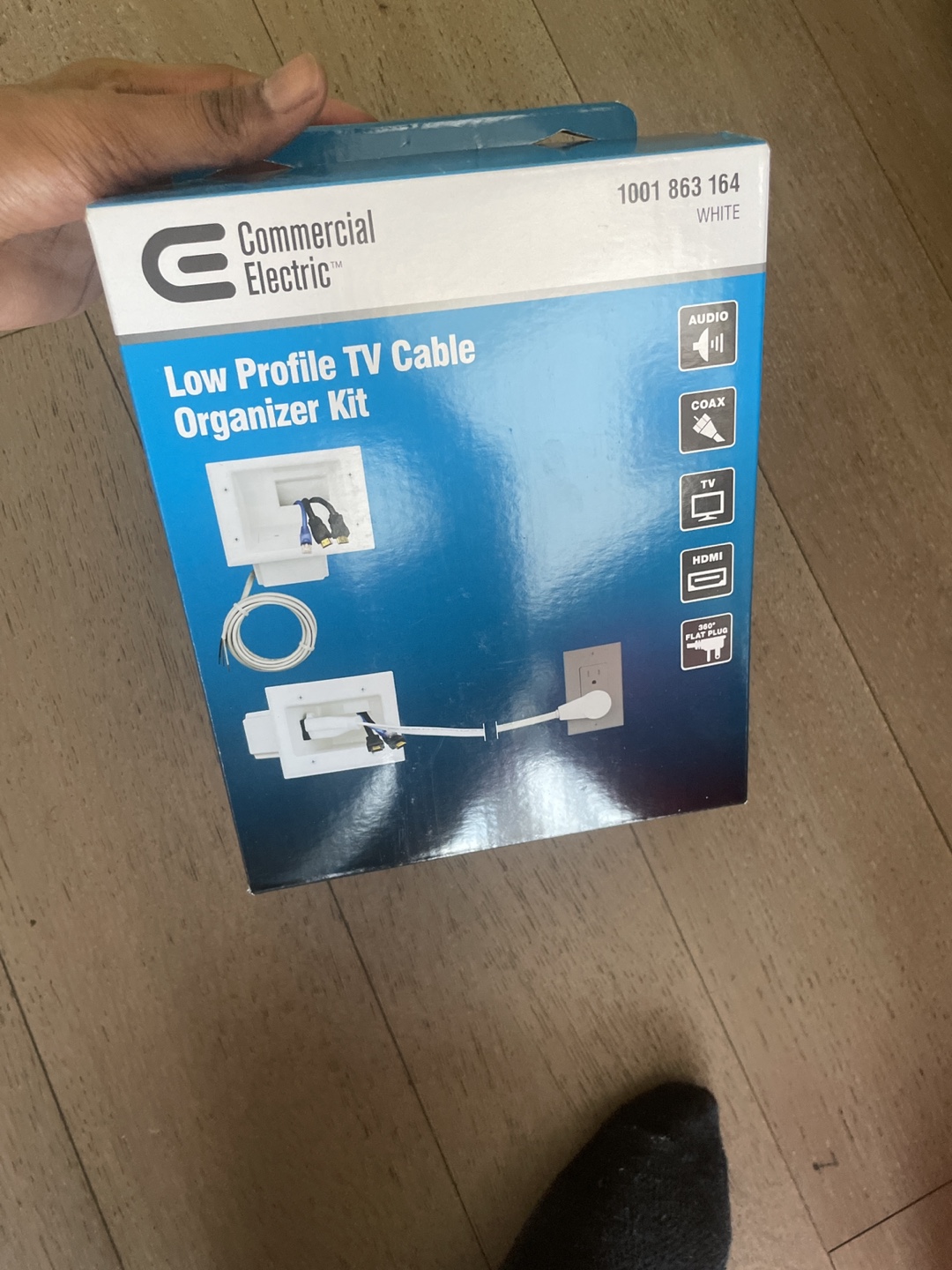 Commercial Electric Low Profile TV Cable Organizer Kit