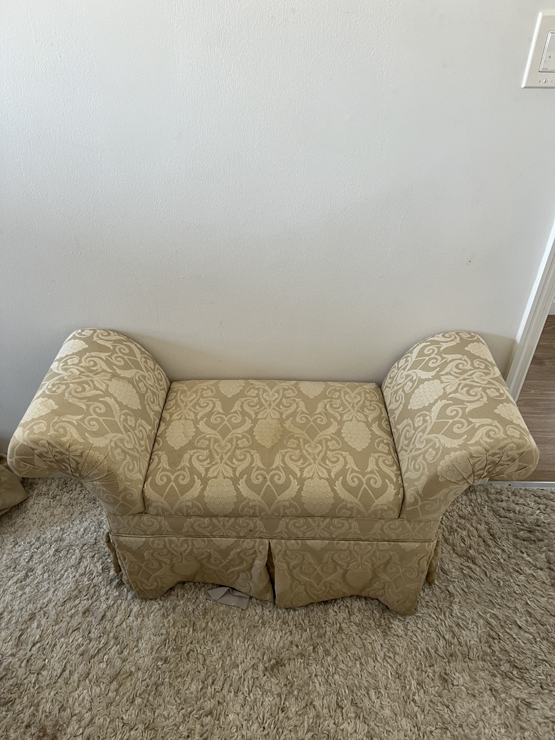 Beige Upholstered Bench