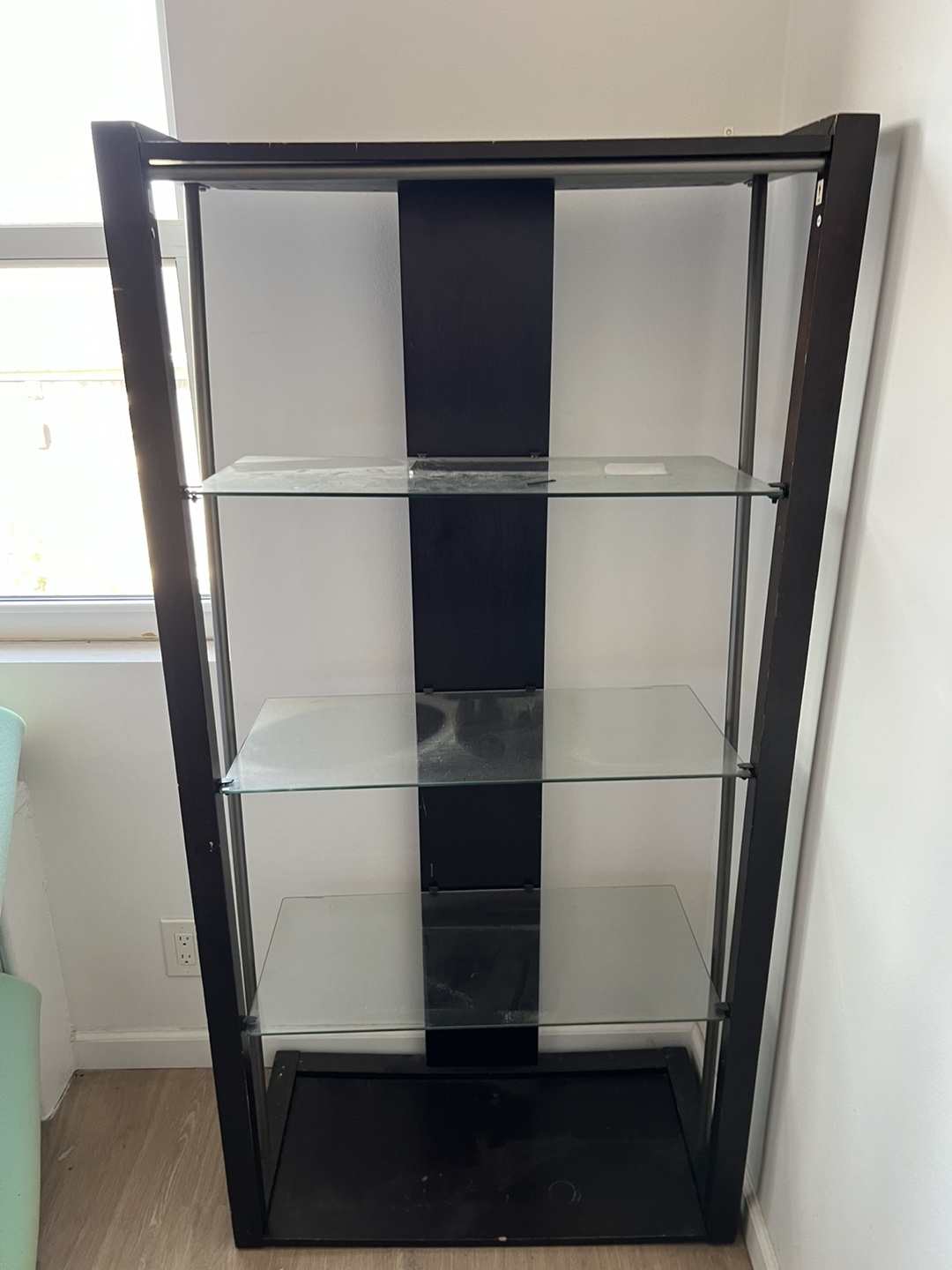 Black Glass Shelving Unit