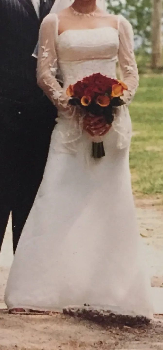 Beautiful Wedding Dress with Lace Sleeves image indicator(5)