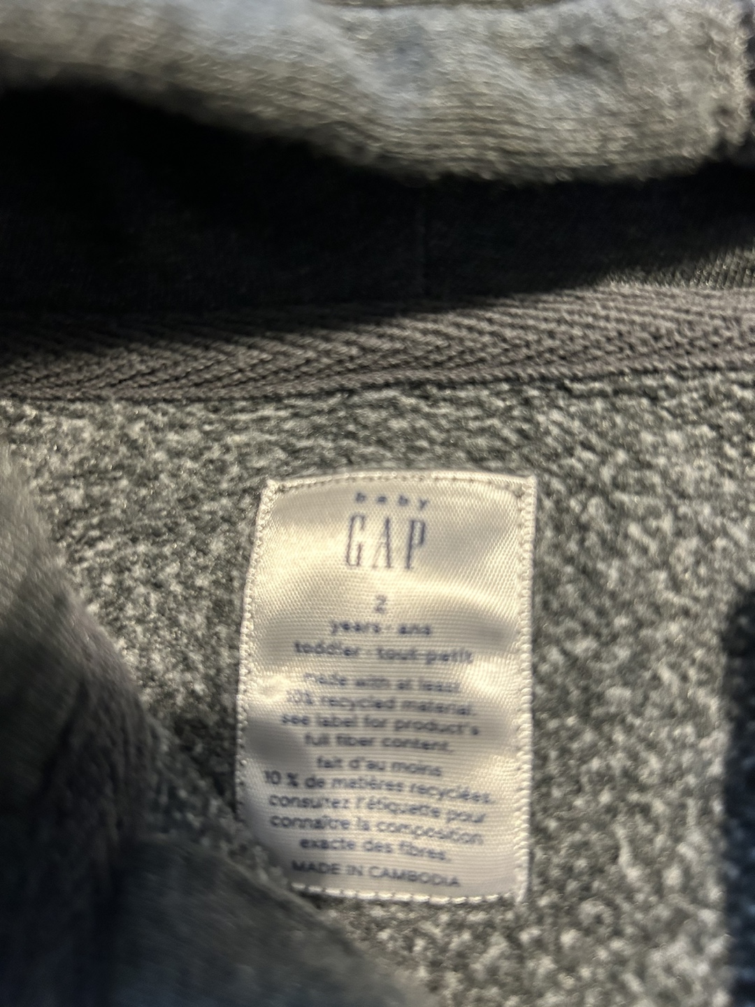 Gap Baby Toddler Size 2 Grey Hoodie and Pants Set - photo 2