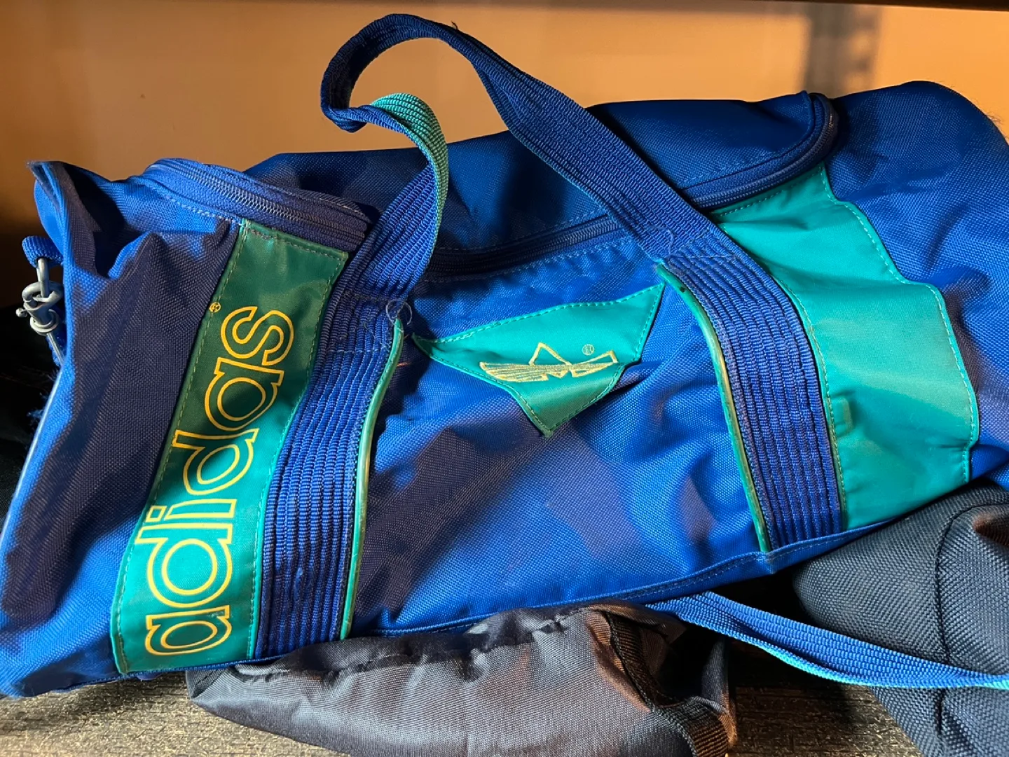 Vintage Adidas Blue & Green Duffle Bag image indicator(2)