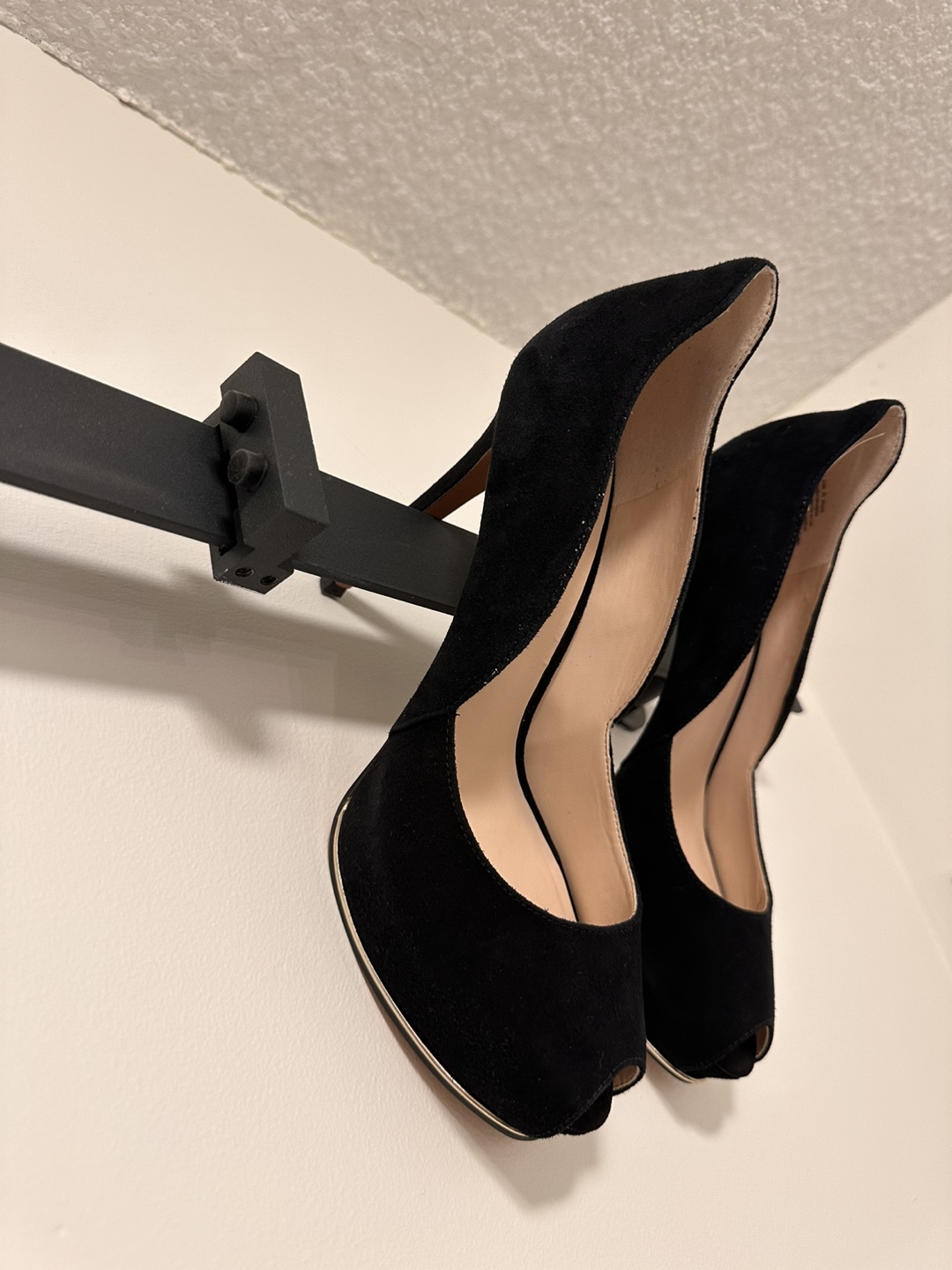 Nine West Black Suede Peep Toe Heels - photo 3