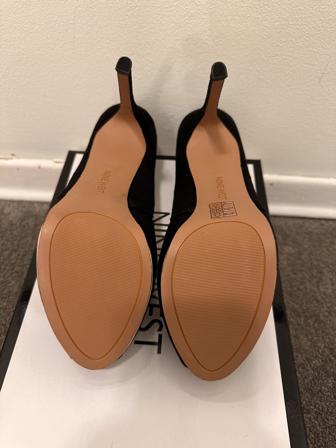 Nine West Black Suede Peep Toe Heels - photo 5