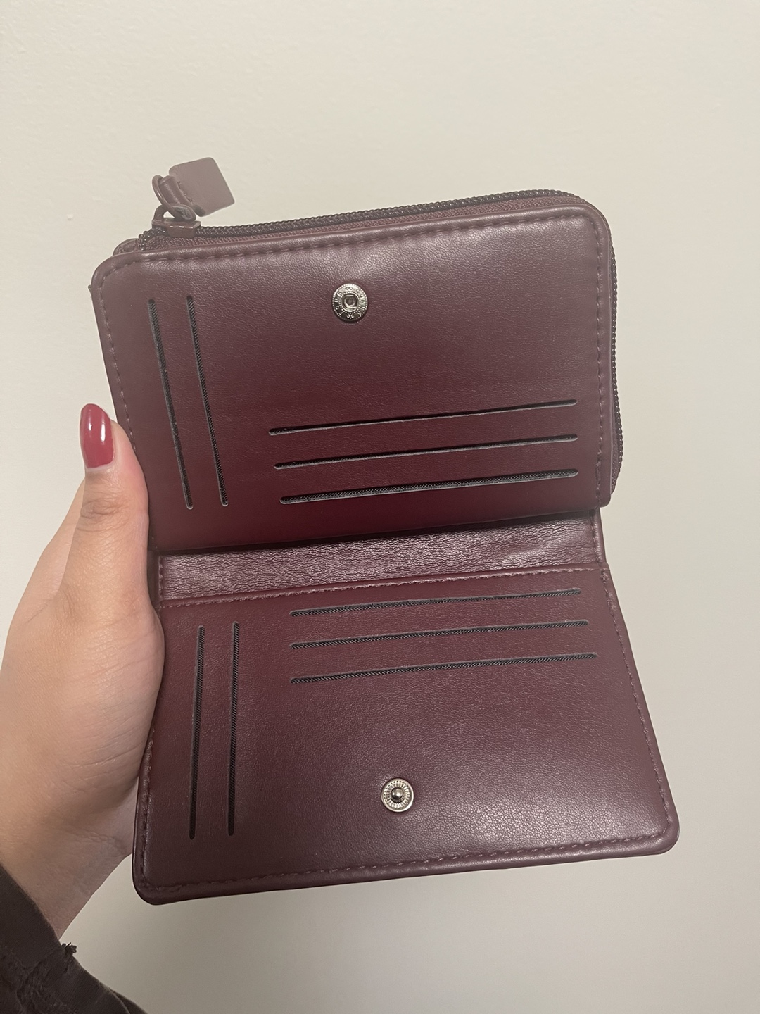 Burgundy Vegan Leather Wallet - photo 2