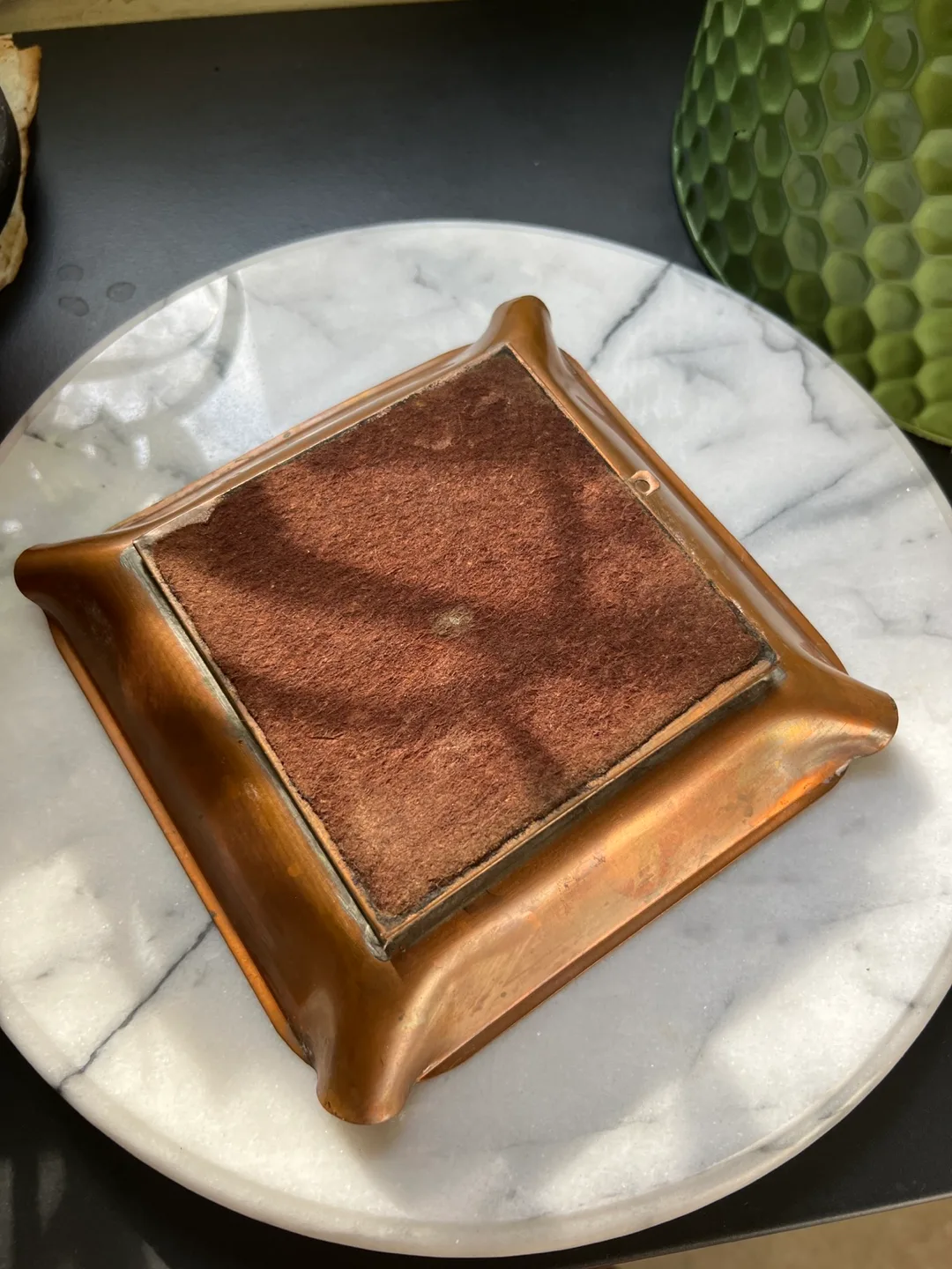 Vintage Copper and Ceramic Cat image indicator(3)