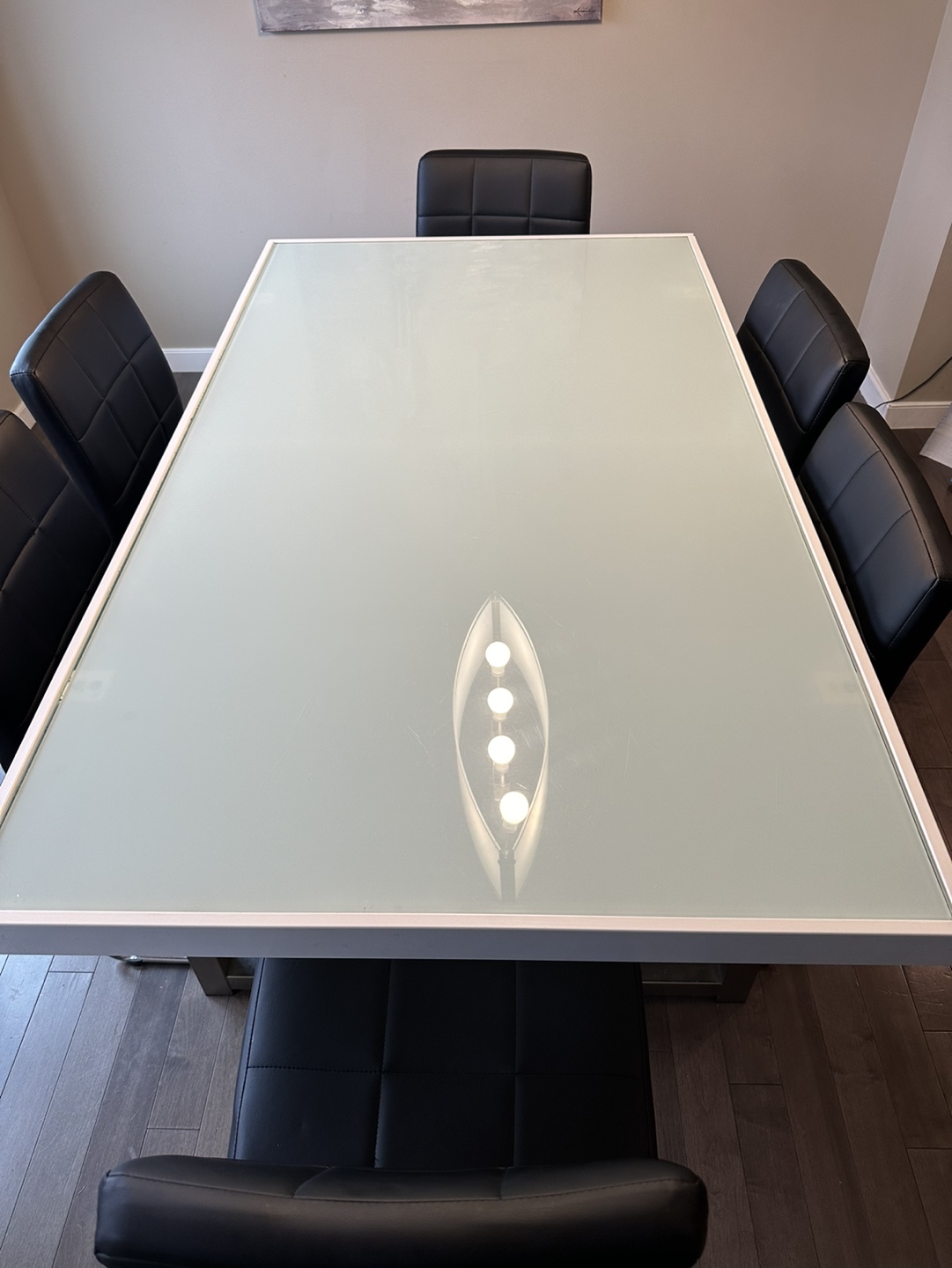 Glass Dining Table and Six Chairs