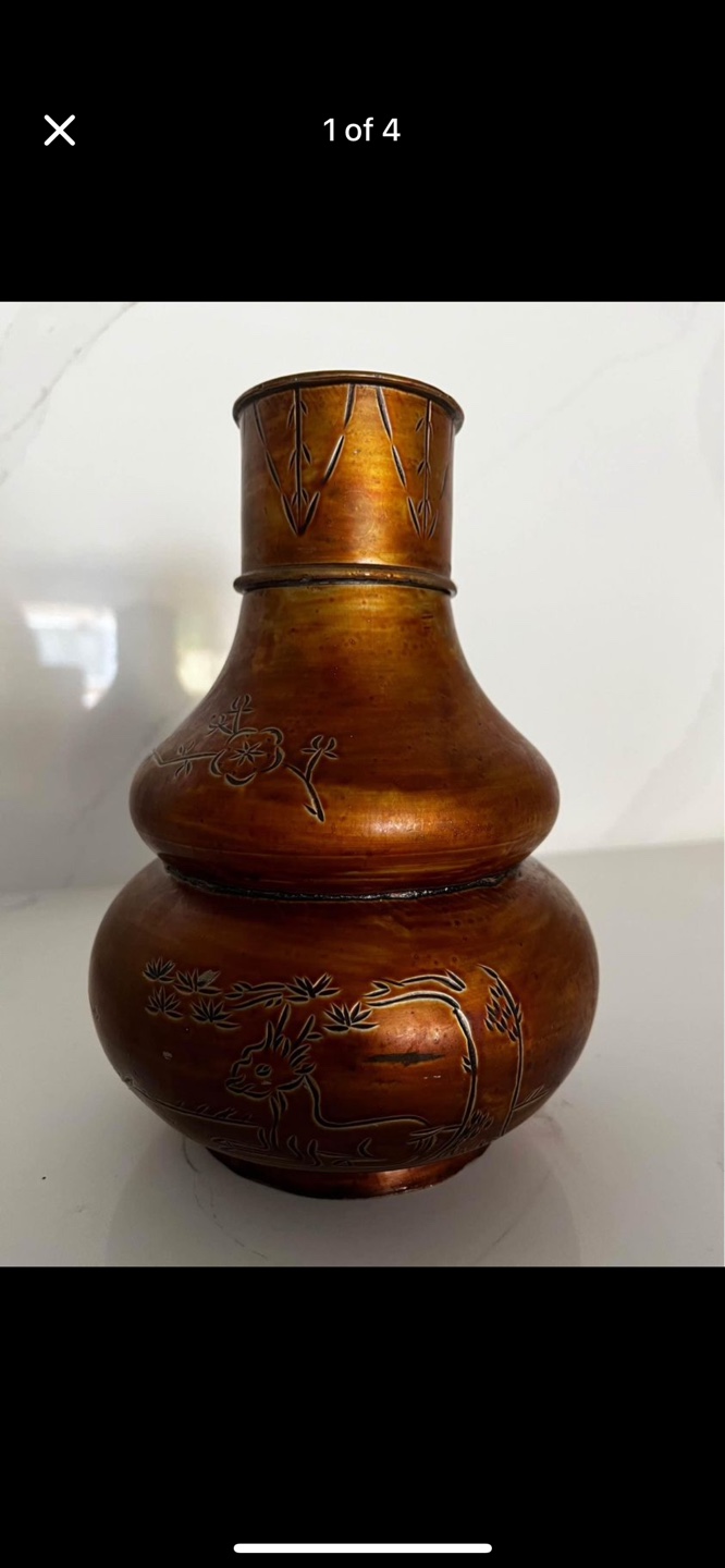 Antique Chinese enameled pewter tea caddy - photo 2