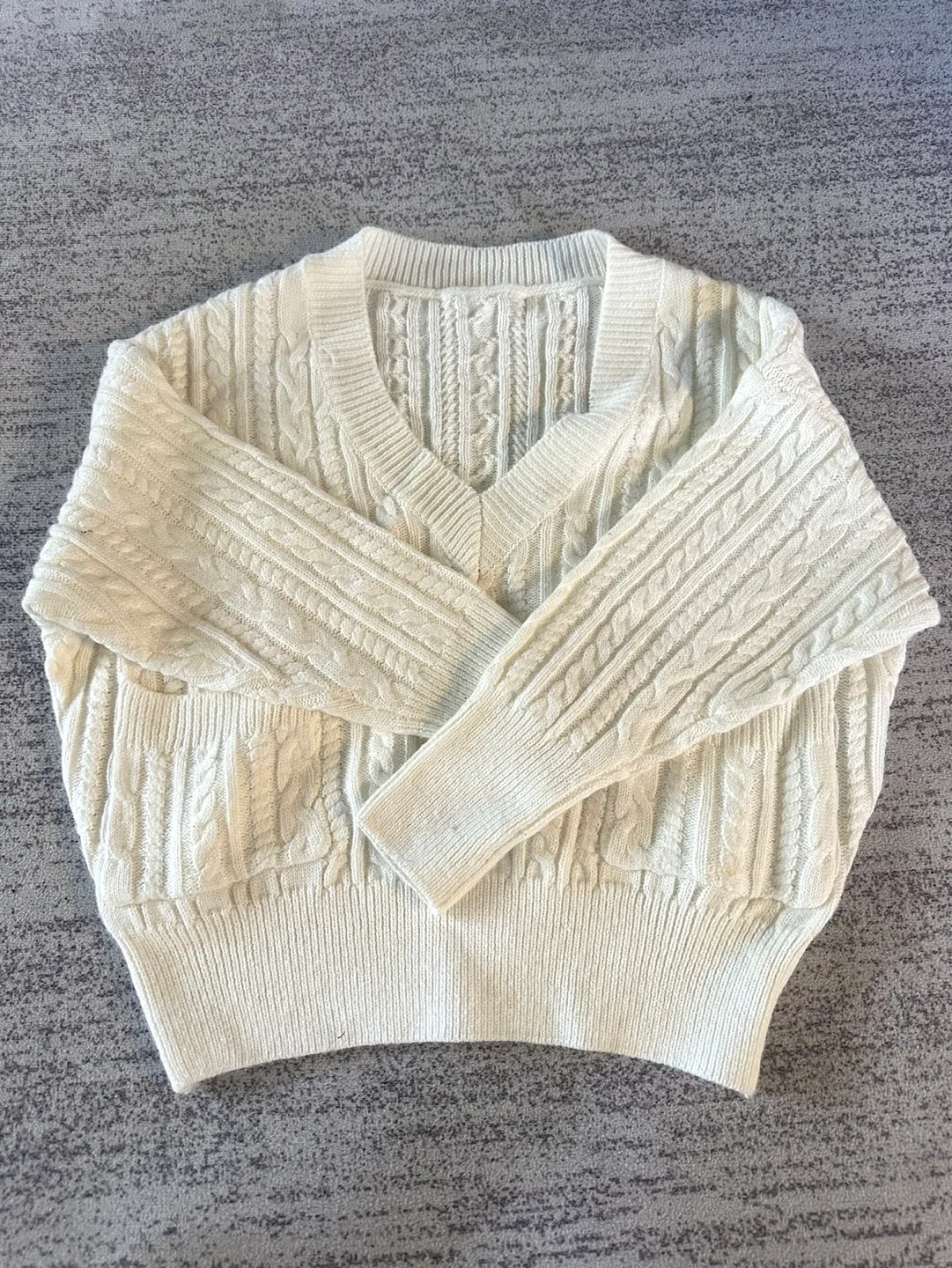 Cream Cable Knit Sweater thumbnail