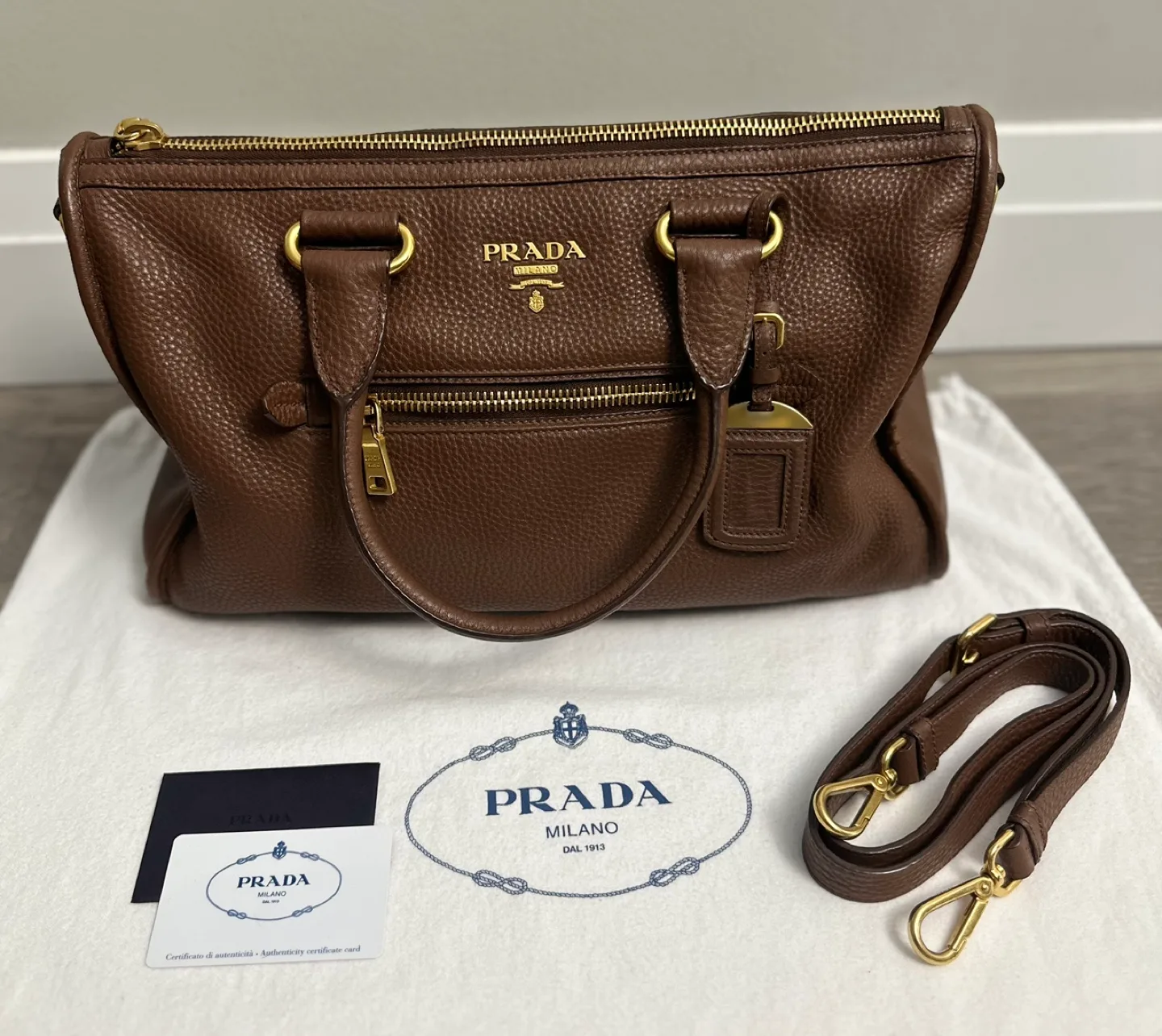 Authentic Prada BL0805 Leather Handbag thumbnail