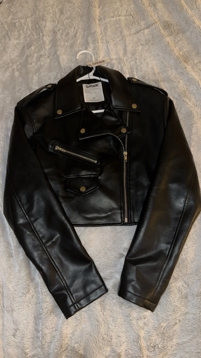 Garage Black Leather Jacket thumbnail